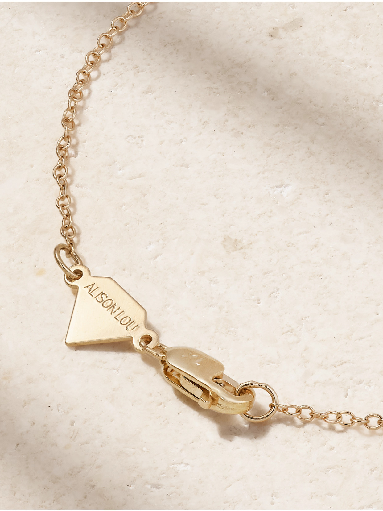 Alison Lou Heart 14-karat Gold And Enamel Bracelet In Gold