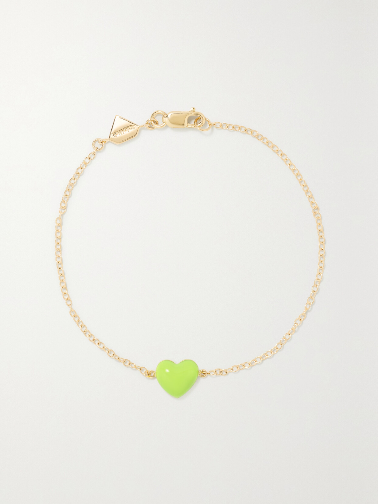 Alison Lou Heart 14-karat Gold And Enamel Bracelet