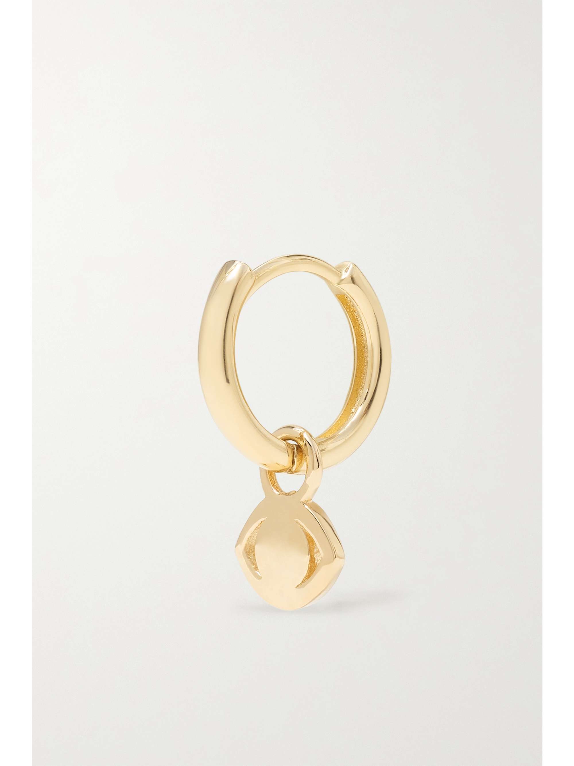 ALISON LOU Pear Cocktail 14-karat gold, topaz and enamel single hoop earring