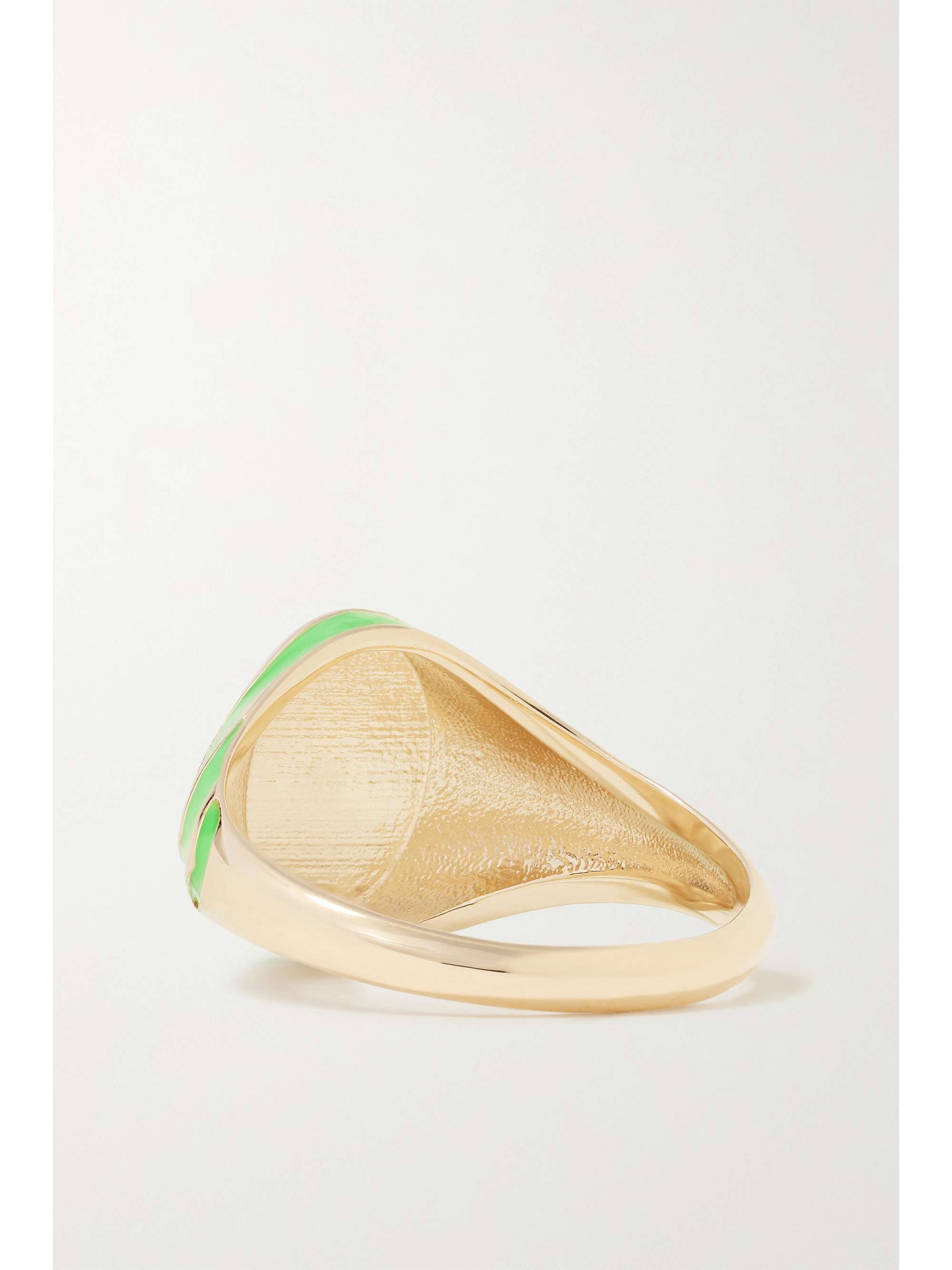 ALISON LOU Stripe 14-karat gold and enamel ring