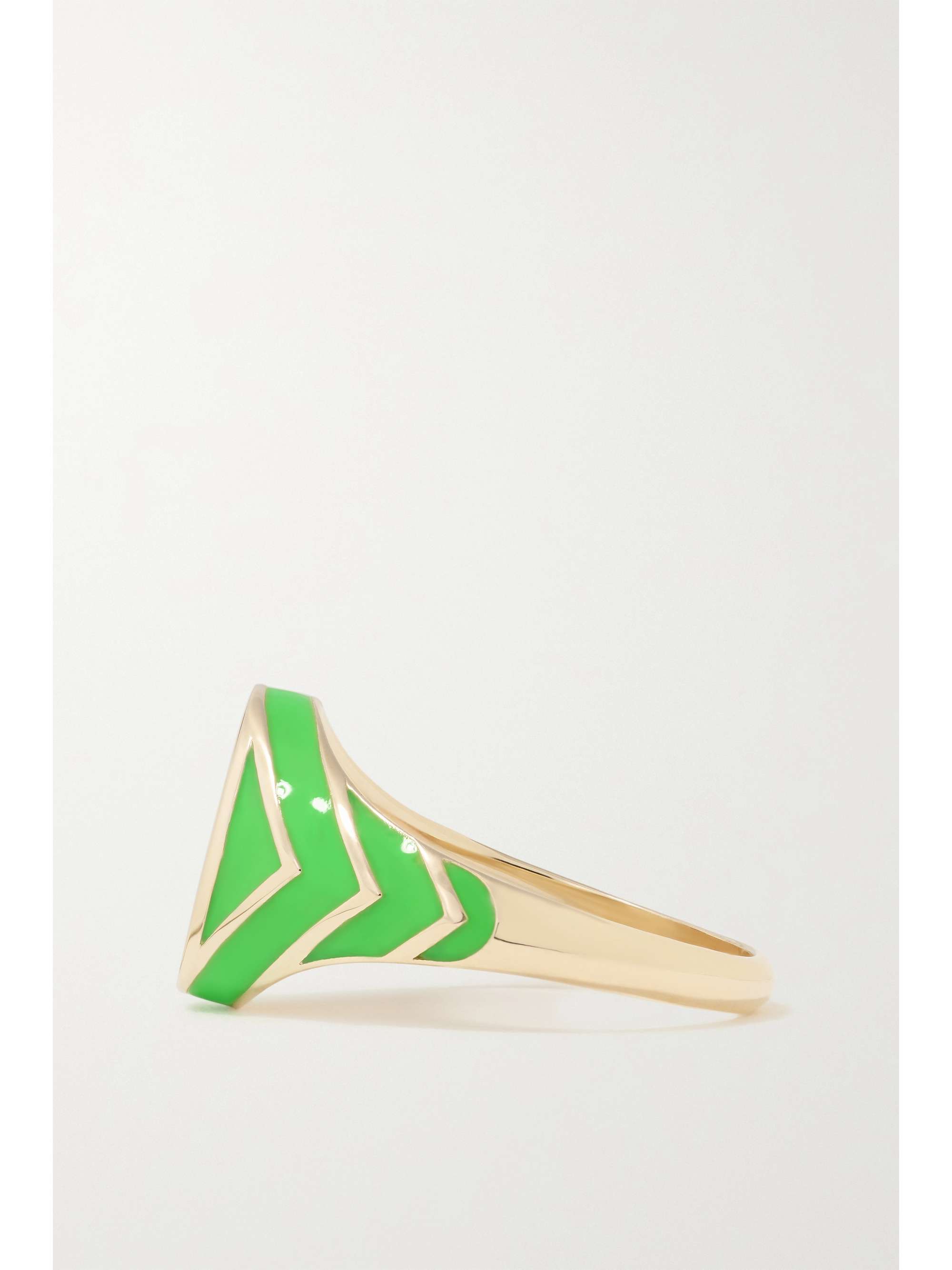 ALISON LOU Stripe 14-karat gold and enamel ring