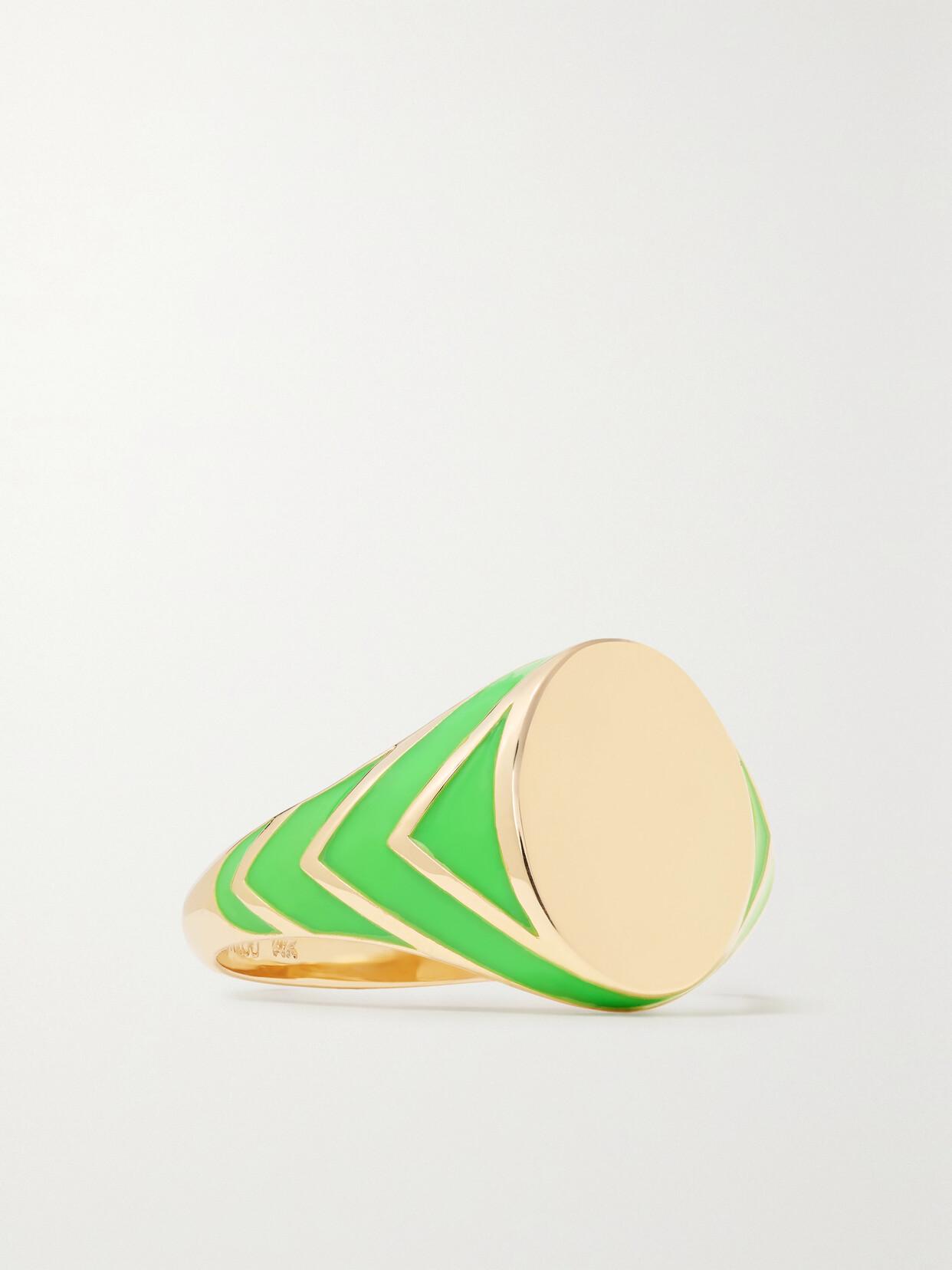 Alison Lou - Stripe 14-karat Gold And Enamel Ring - 6