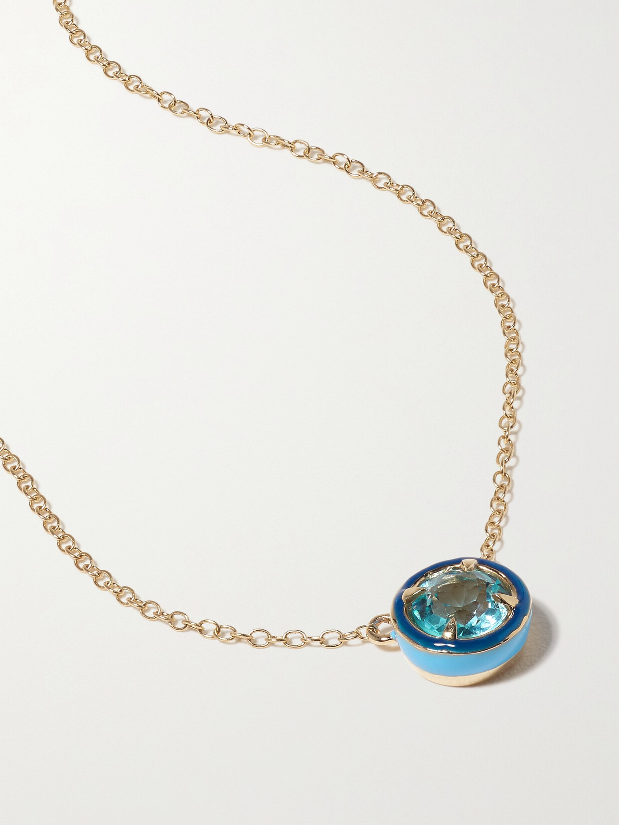 Alison Lou 14-karat Gold, Topaz And Enamel Necklace