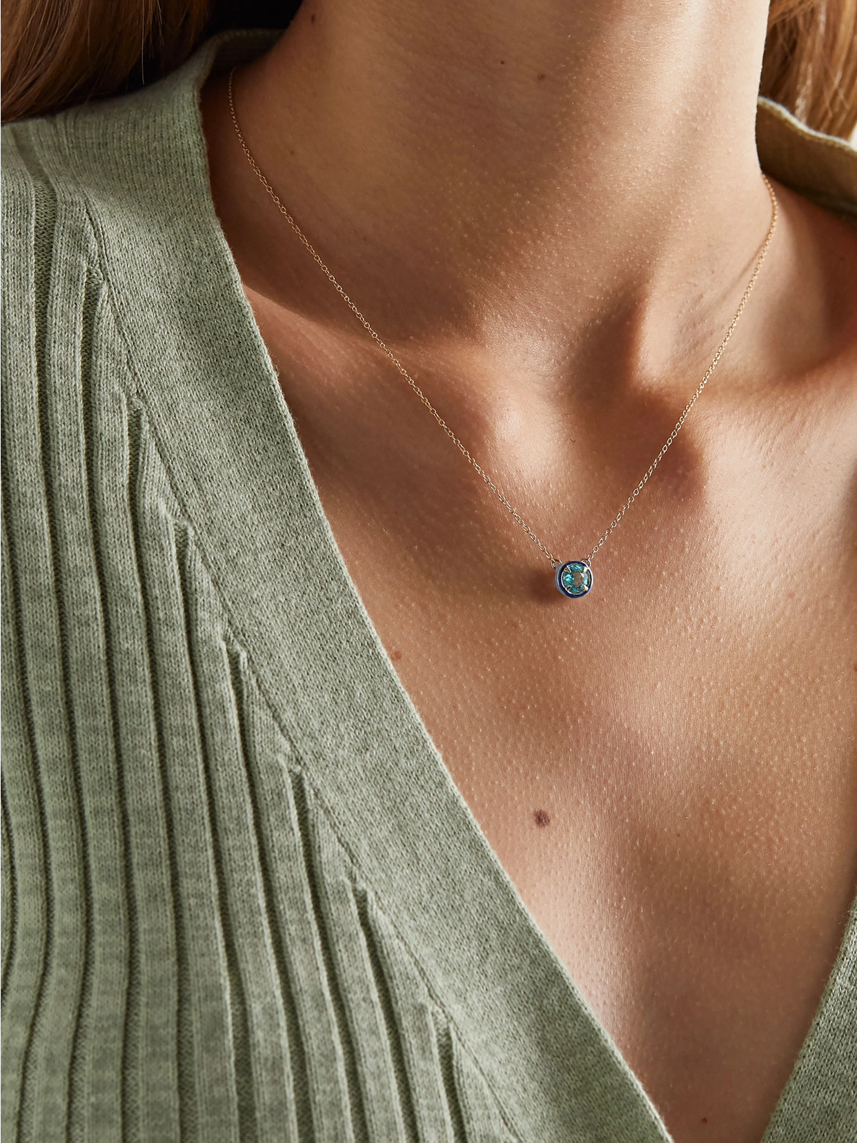 Alison Lou 14-karat Gold, Topaz And Enamel Necklace In Gold