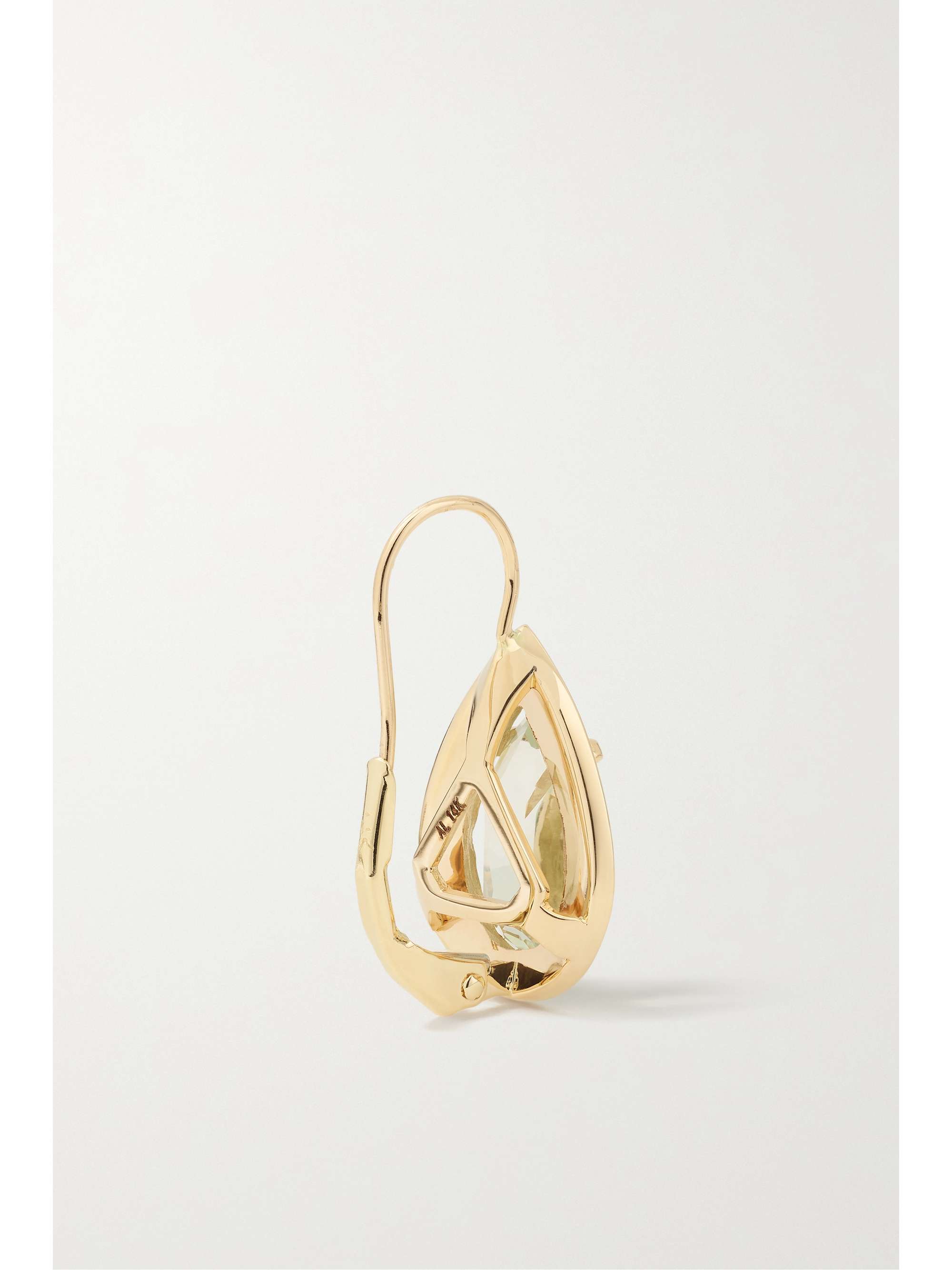 ALISON LOU 14-karat gold and enamel amethyst earrings