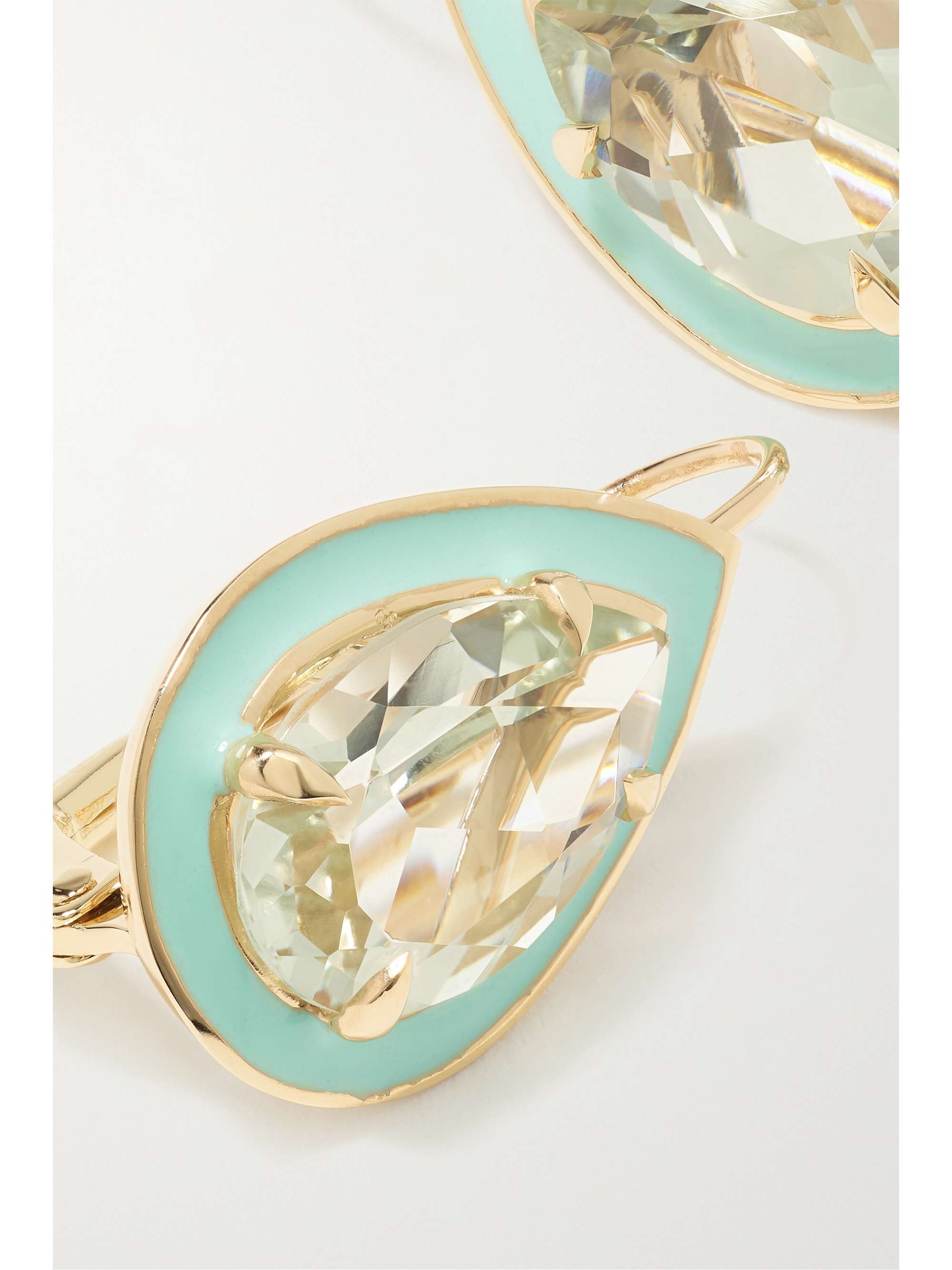 ALISON LOU 14-karat gold and enamel amethyst earrings