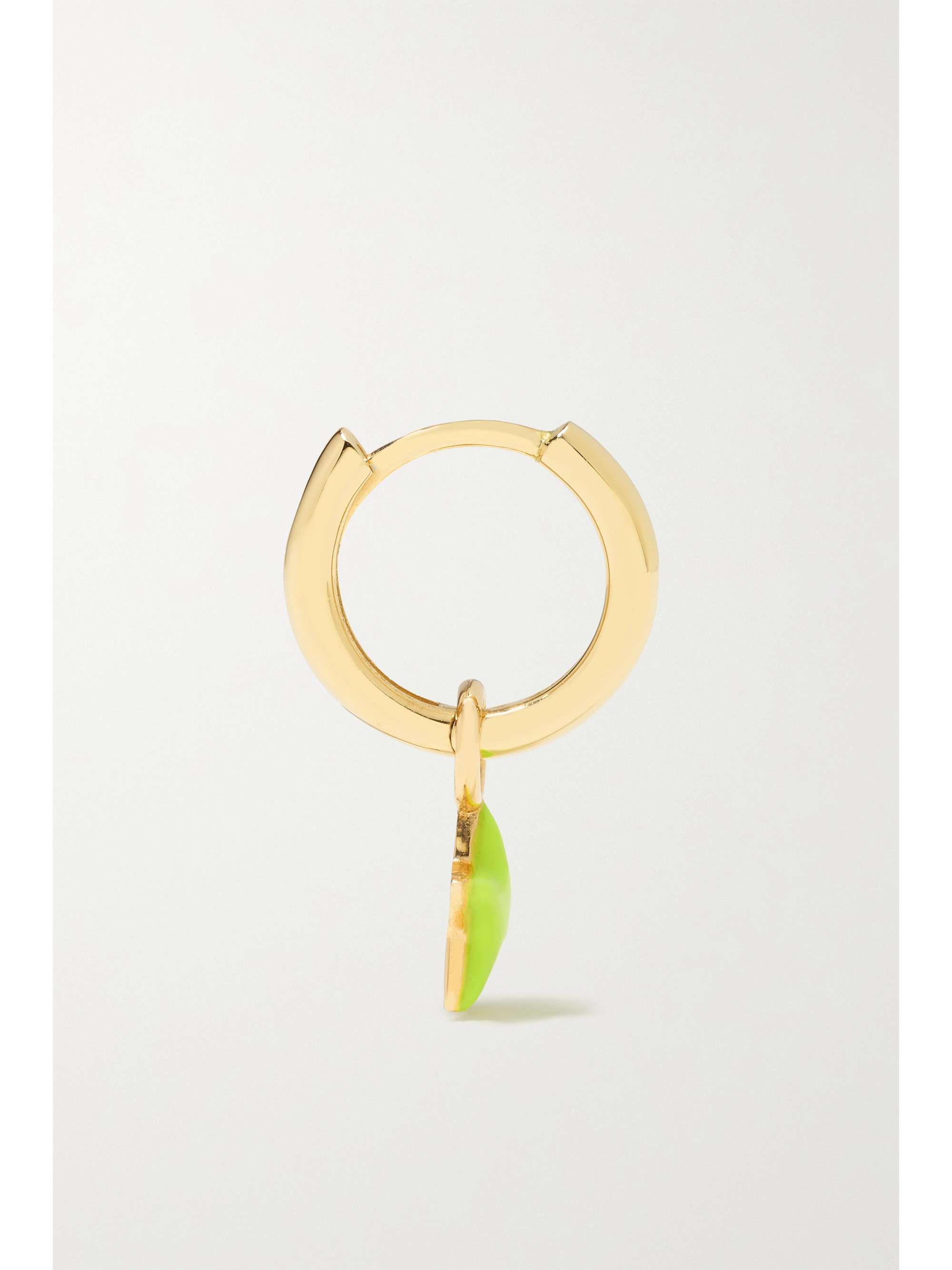 ALISON LOU Tiny Star Huggy 14-karat gold and enamel single hoop earring