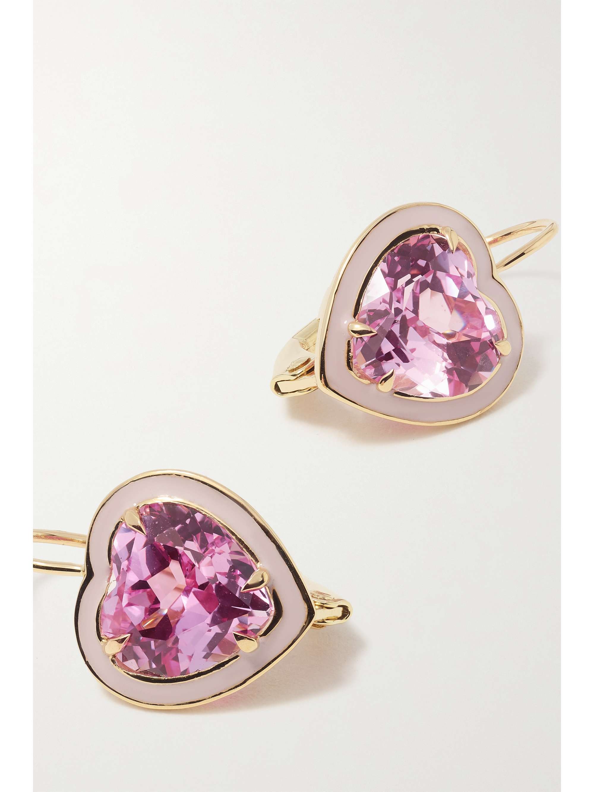 ALISON LOU 14-karat gold, sapphire and enamel earrings
