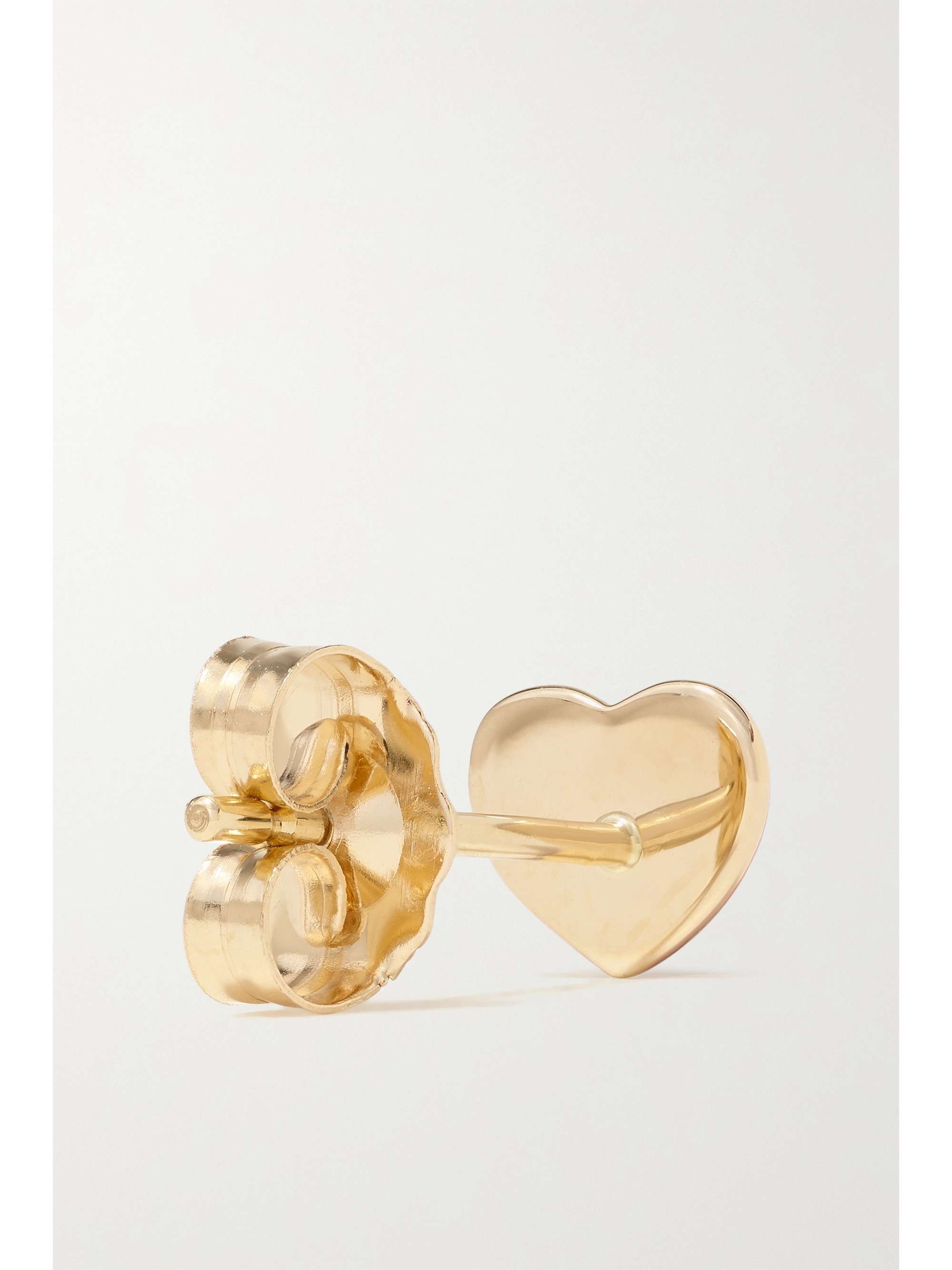 ALISON LOU Mini Puffy Heart 14-karat gold and enamel single earring