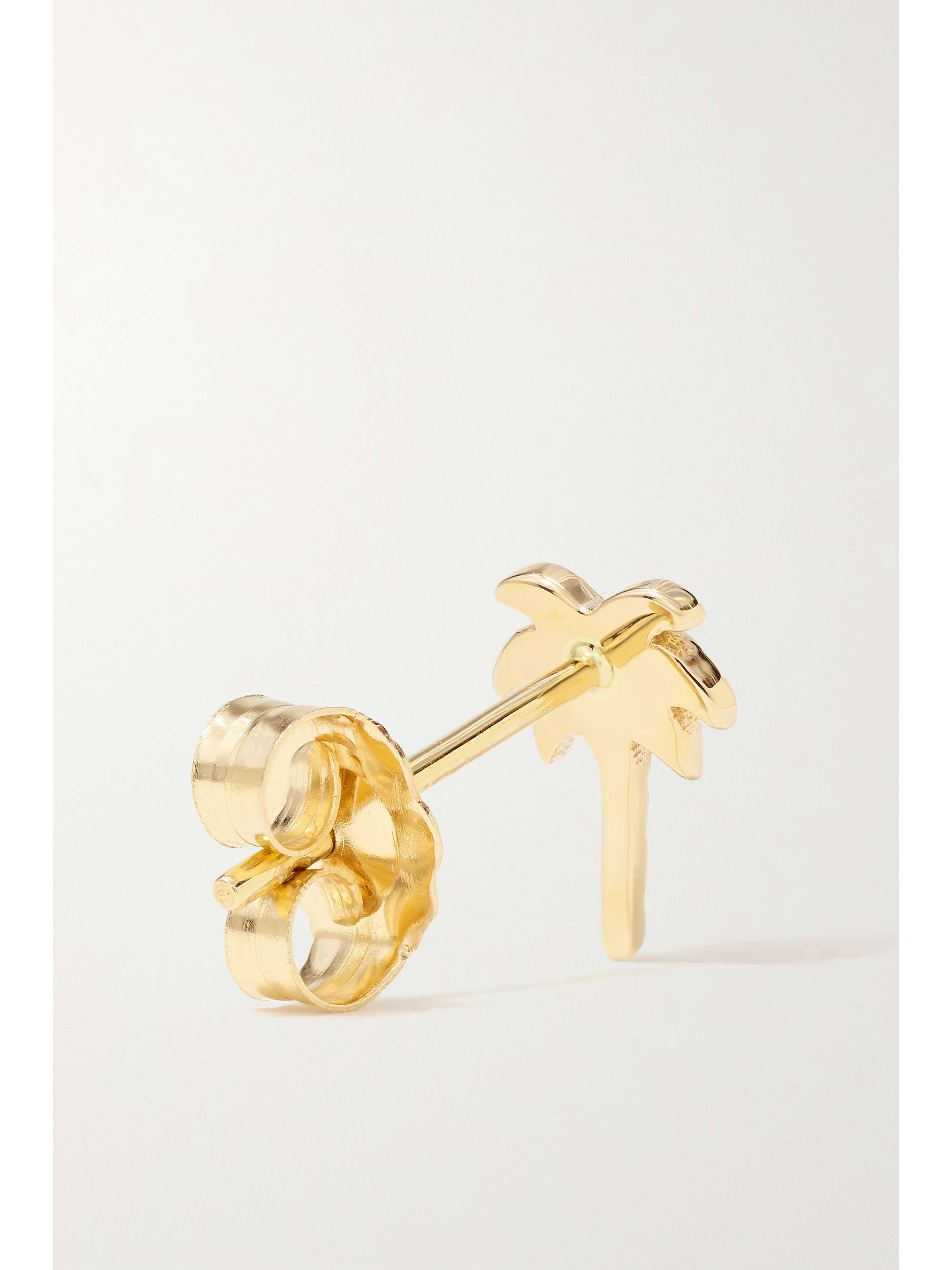ALISON LOU Boucle d'oreille unique en or 14 carats (585/1000) et émail Palm Tree
