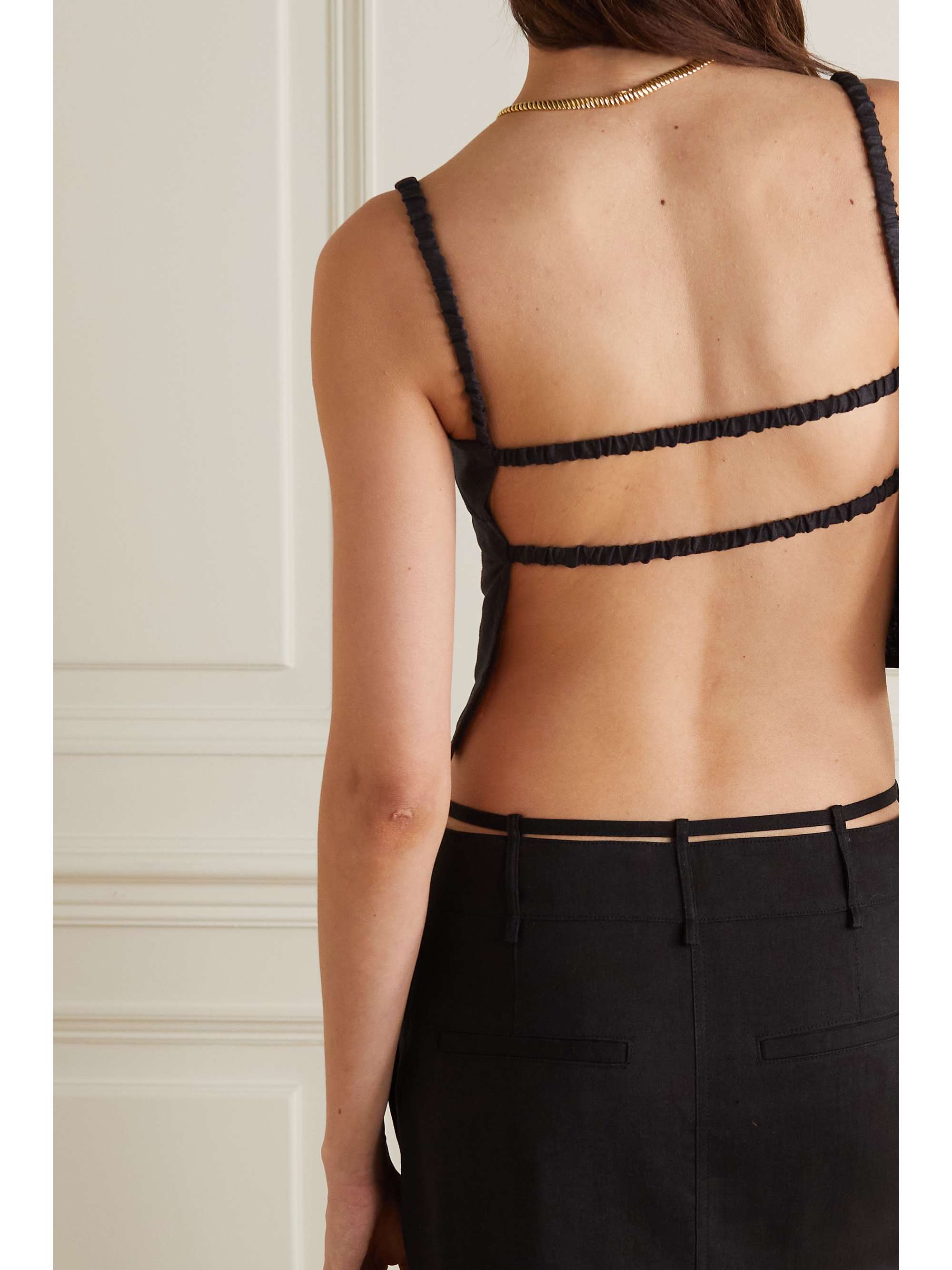 Black Rind open-back linen camisole 