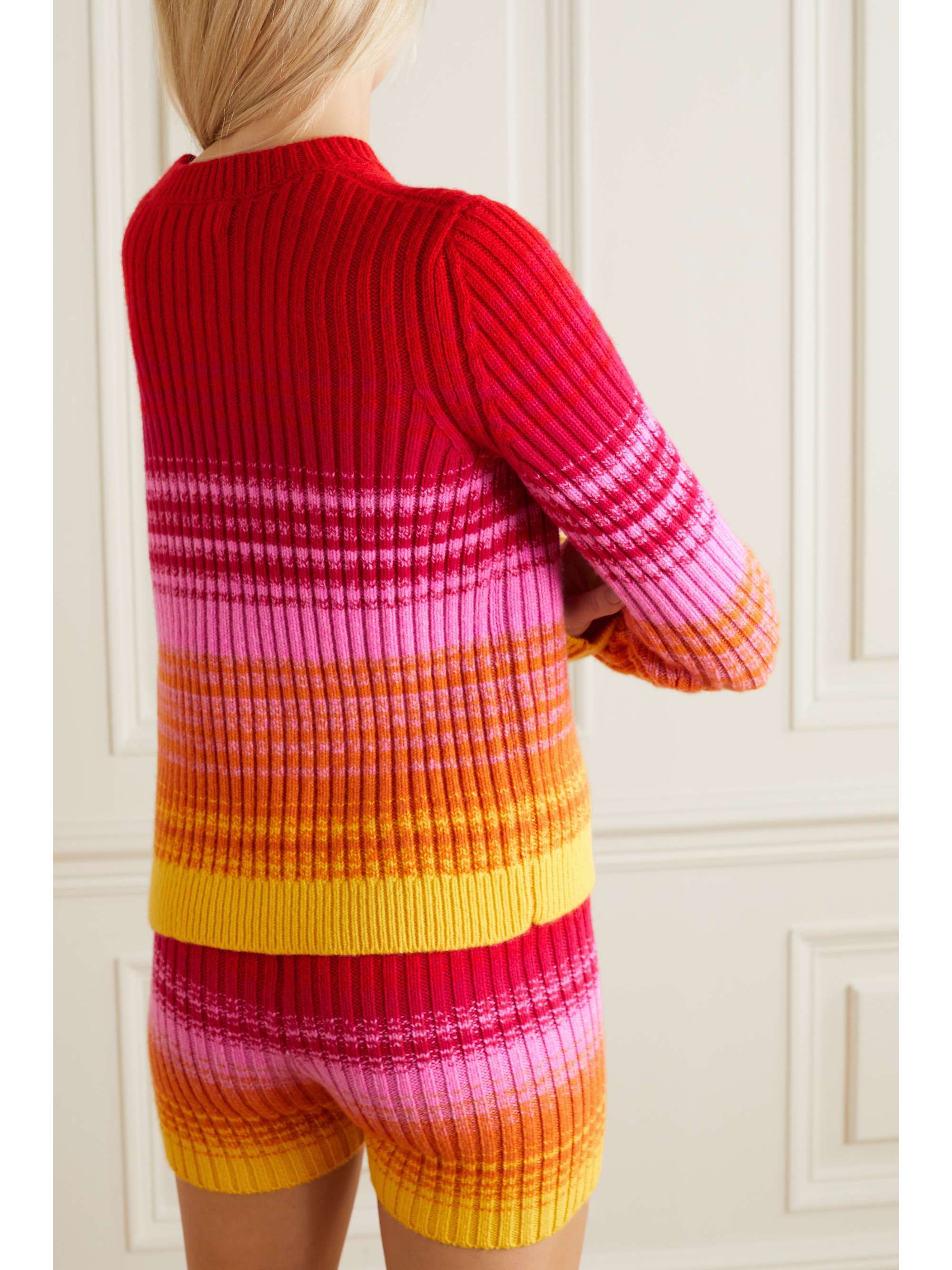 THE ELDER STATESMAN Morphe striped ribbed cashmere sweater