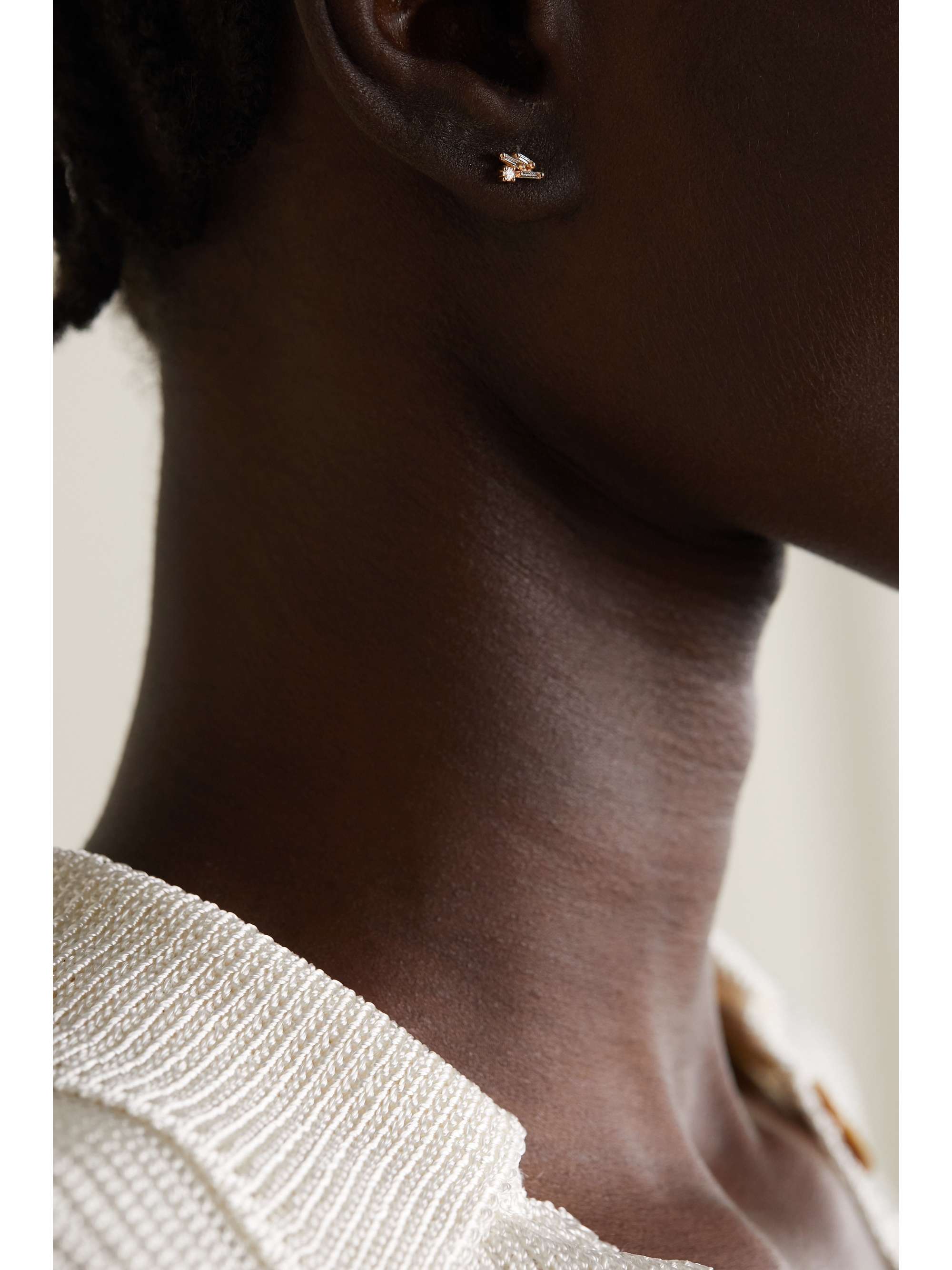 SUZANNE KALAN 18-karat rose gold diamond earrings