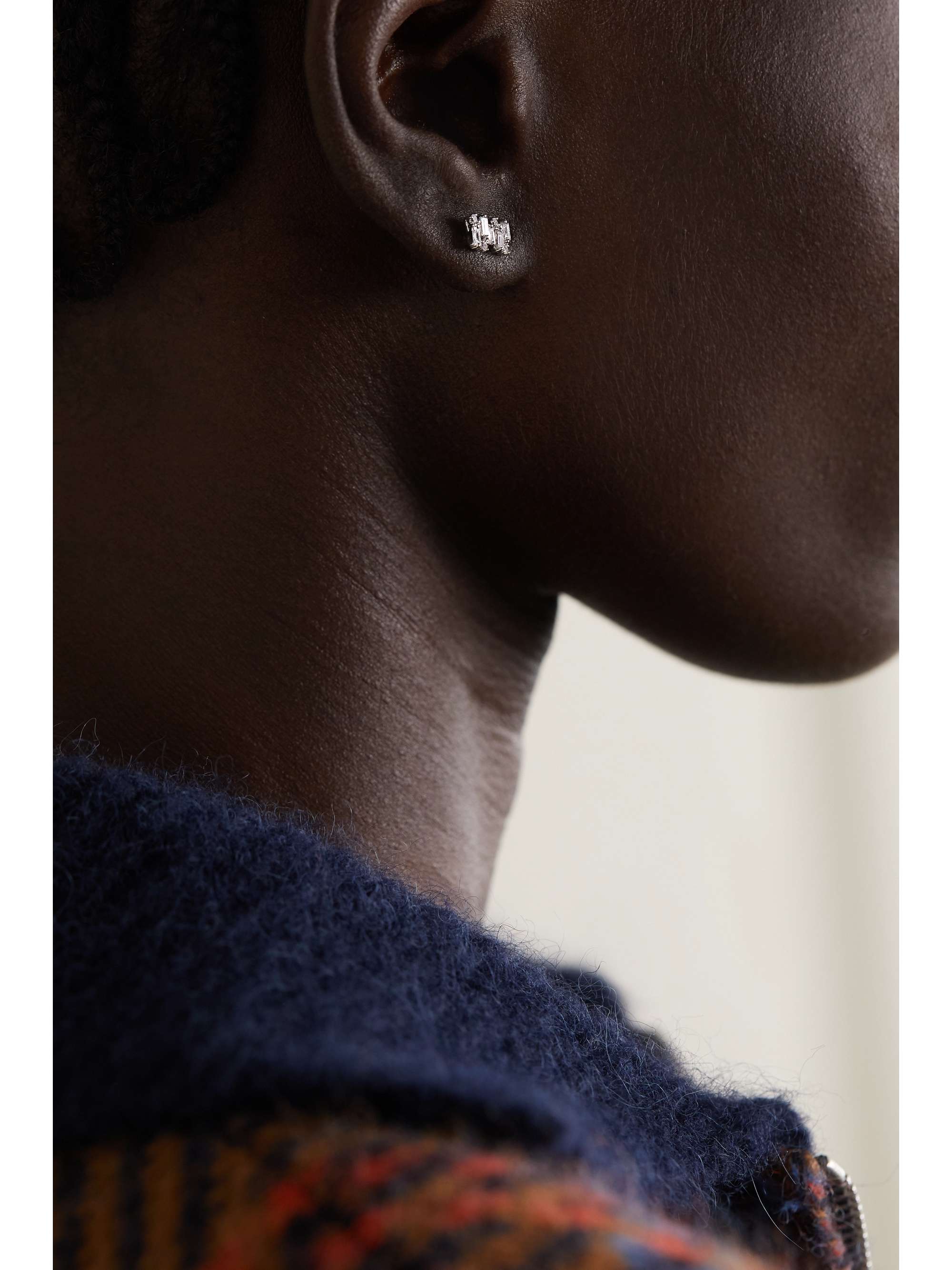 SUZANNE KALAN Shimmer 18-karat white gold diamond earrings
