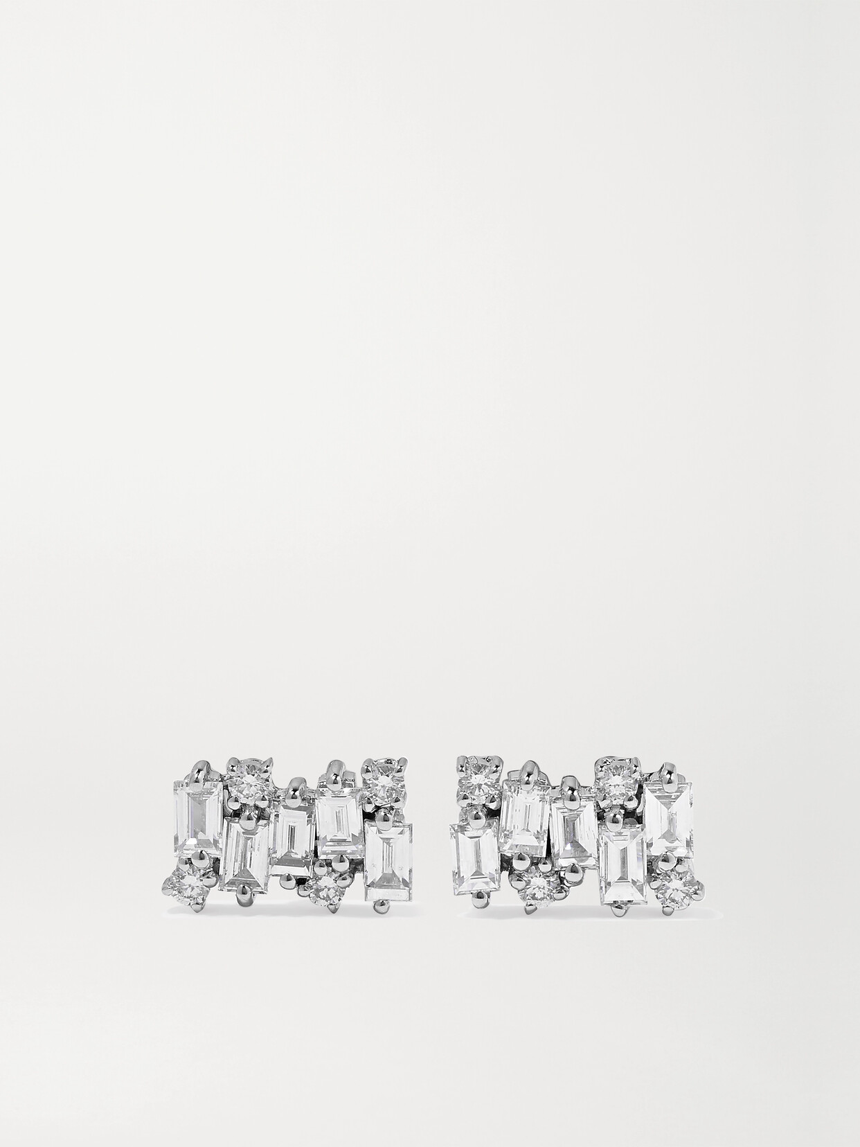 Suzanne Kalan Shimmer 18-karat White Gold Diamond Earrings