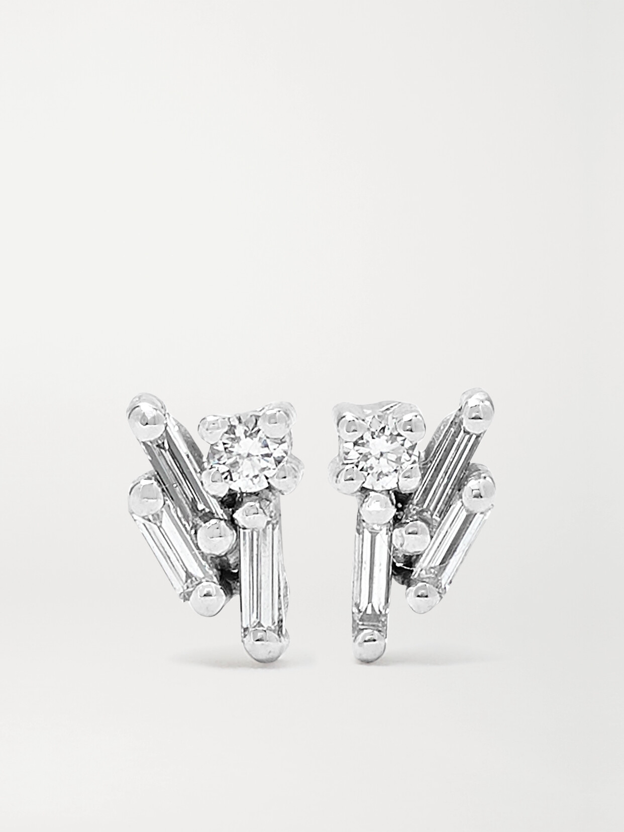 Suzanne Kalan 18-karat White Gold Diamond Earrings - One size