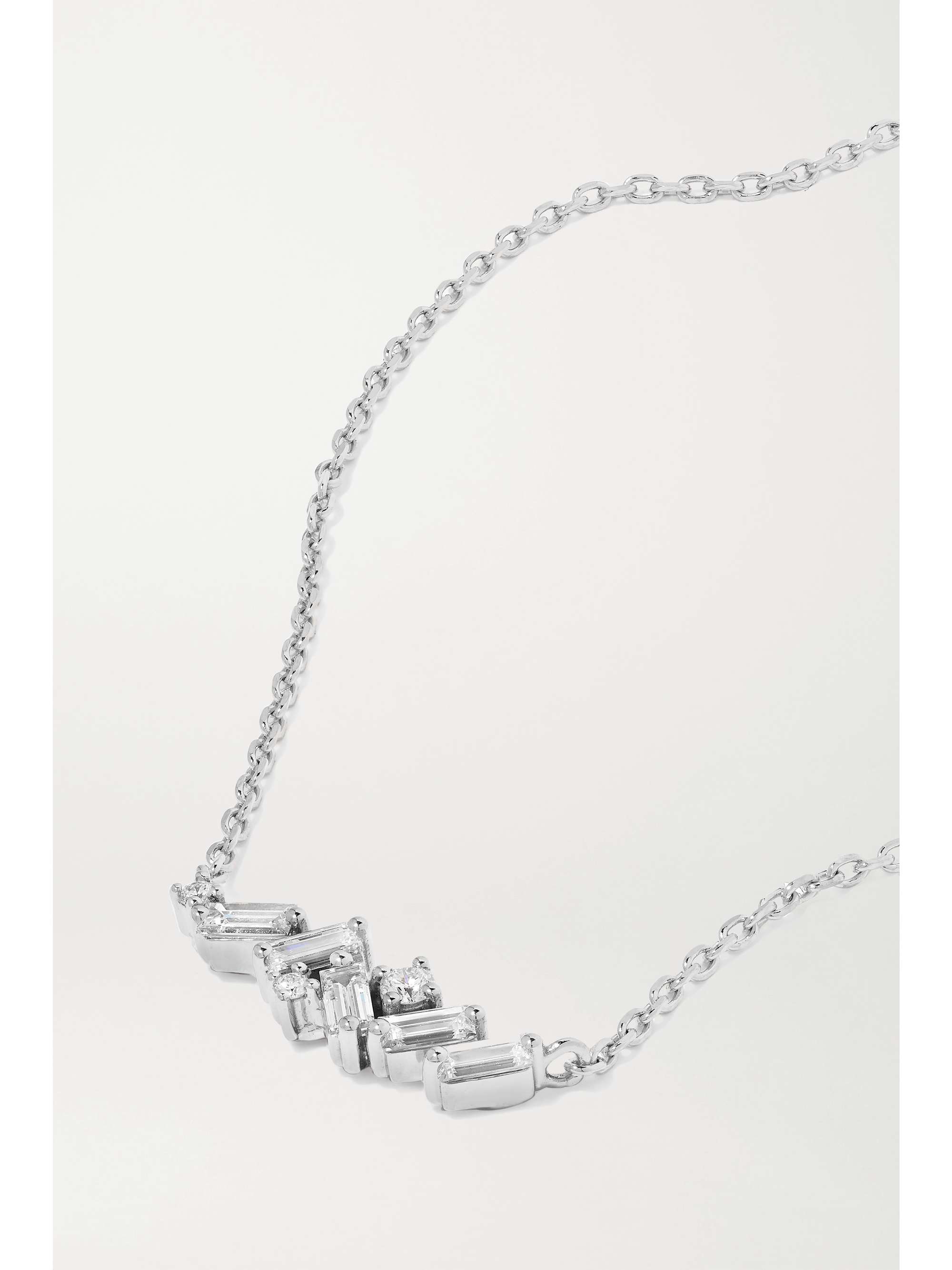 SUZANNE KALAN 18-karat white gold diamond necklace