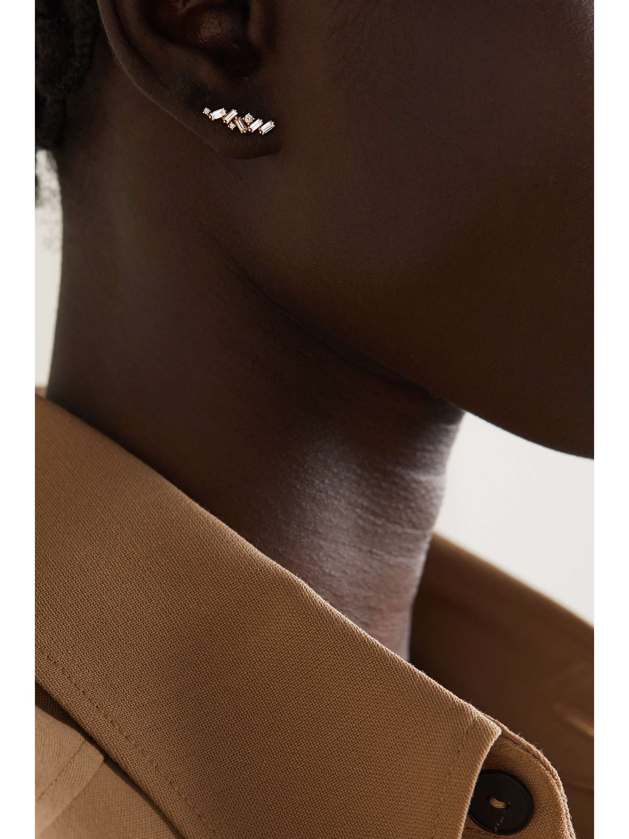 SUZANNE KALAN 18-karat rose gold diamond earrings