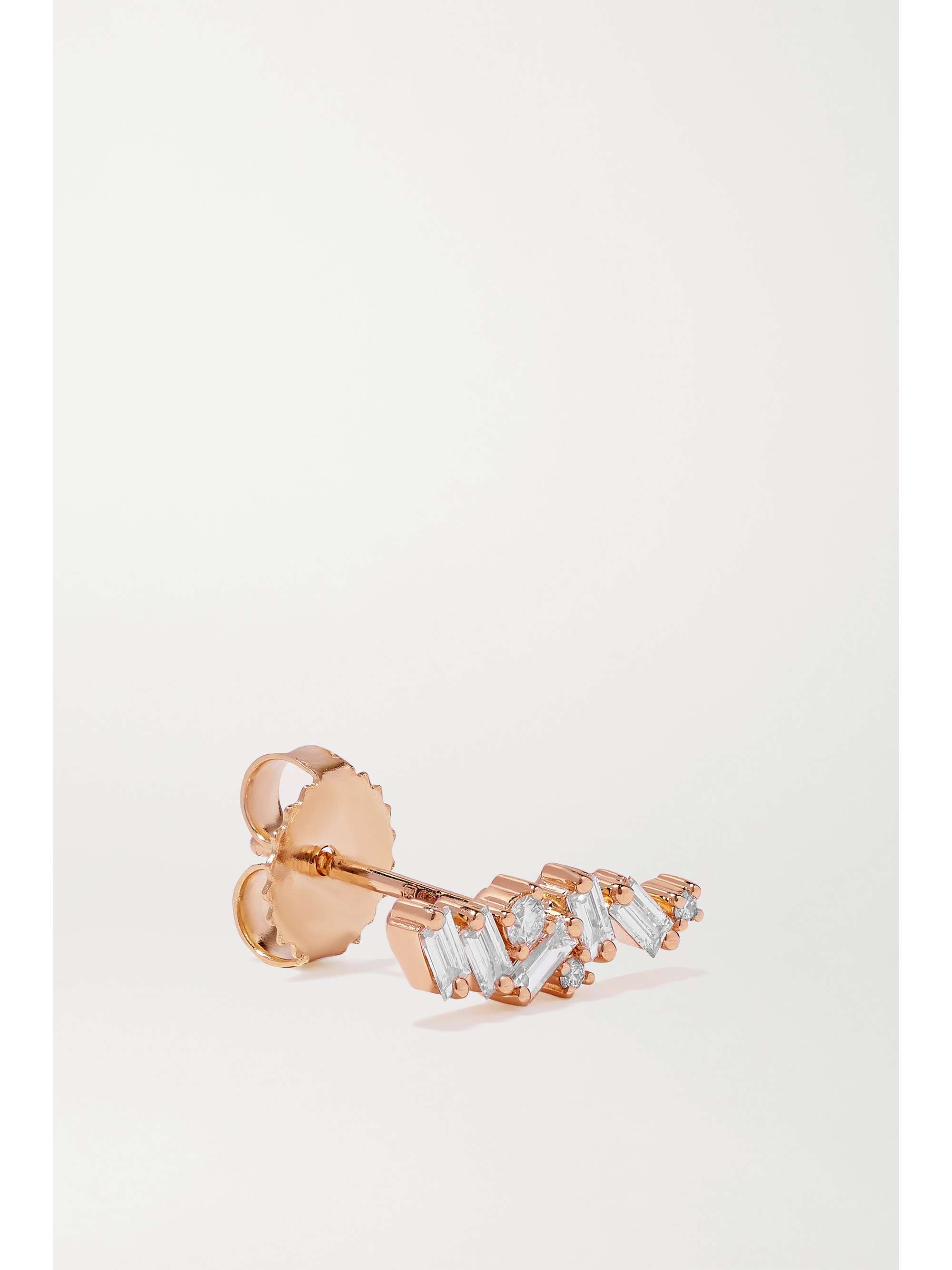SUZANNE KALAN 18-karat rose gold diamond earrings