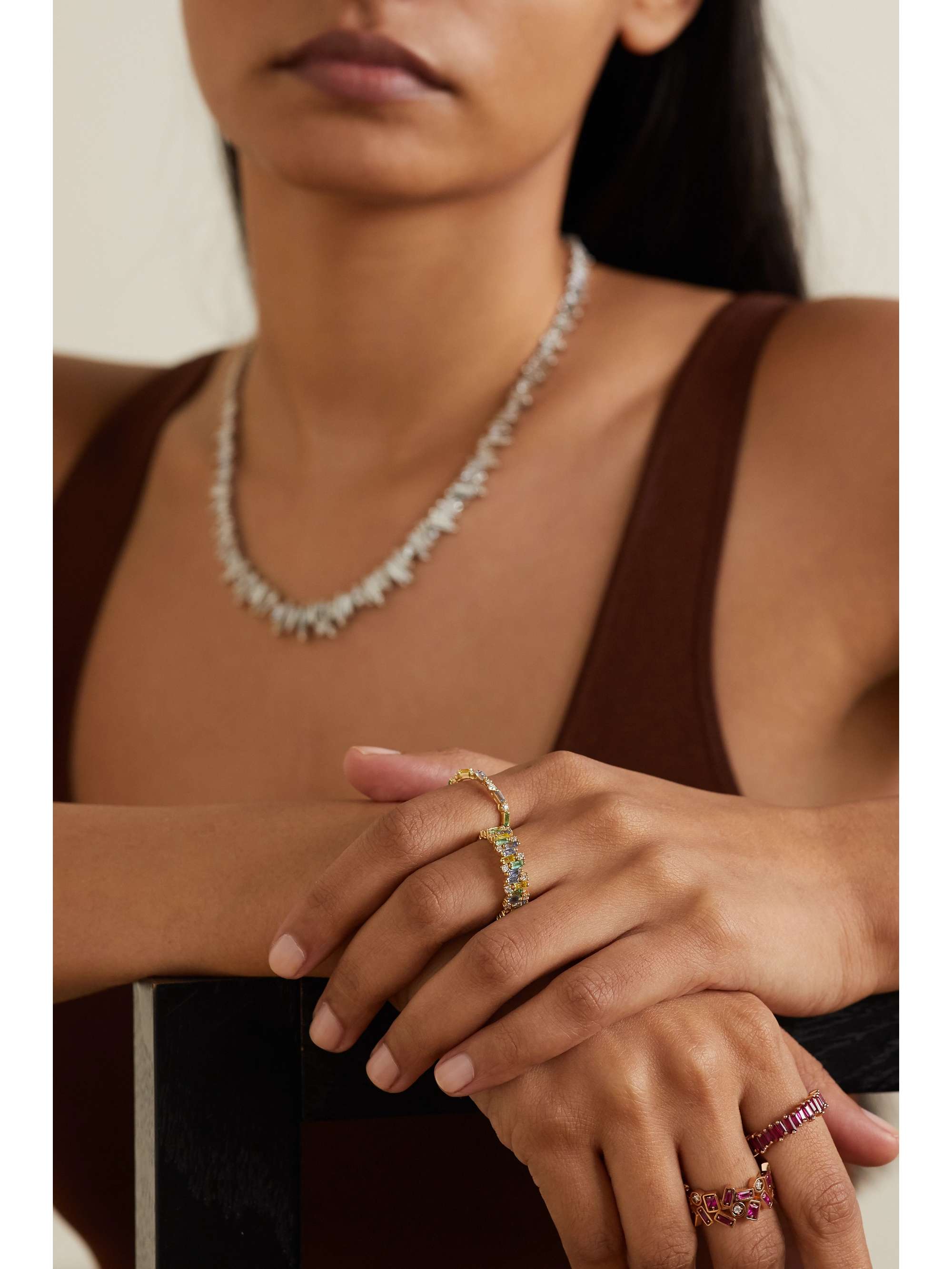 SUZANNE KALAN 18-karat gold multi-stone ring