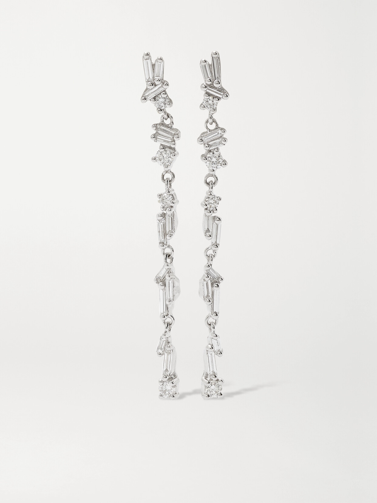 Suzanne Kalan 18-karat White Gold Diamond Earrings - One size