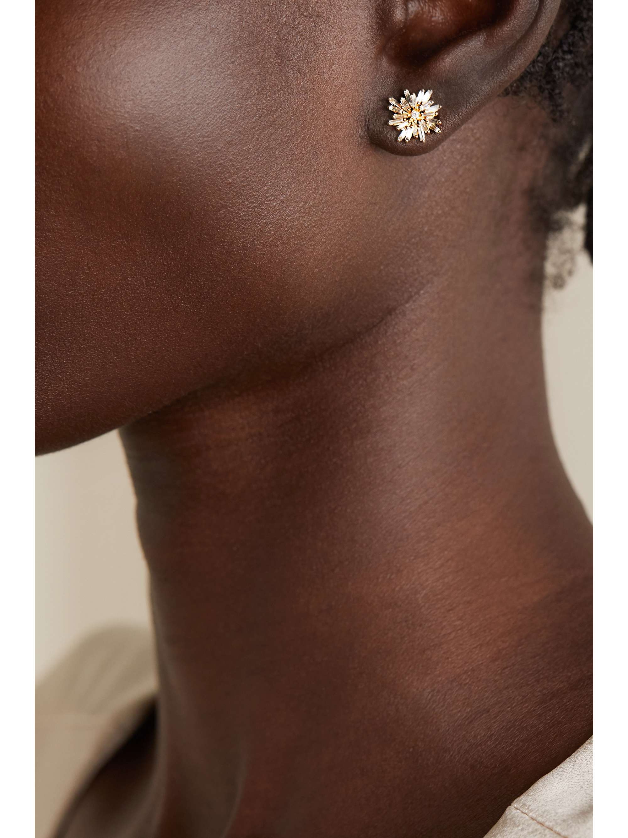 SUZANNE KALAN 18-karat gold diamond earrings