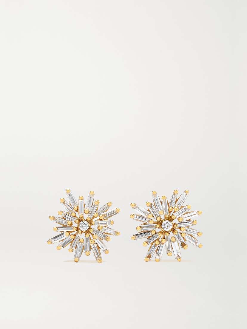 Suzanne Kalan 18-karat Gold Diamond Earrings