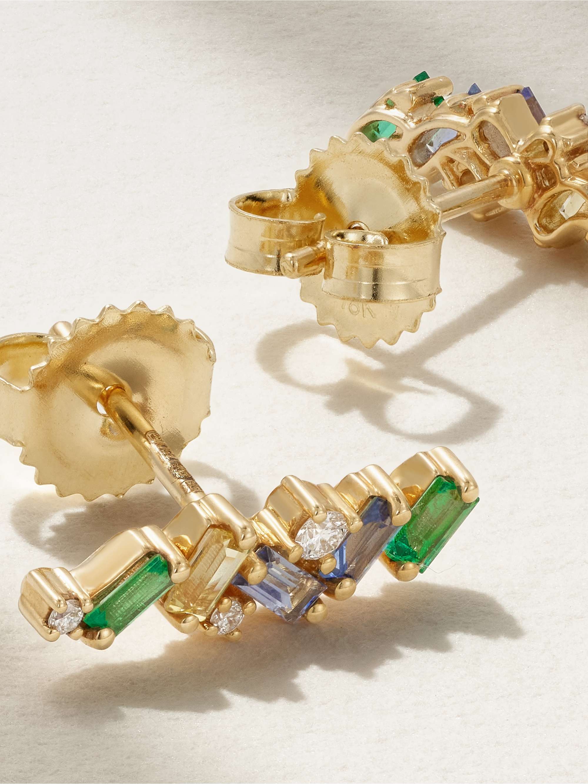 SUZANNE KALAN 18-karat gold multi-stone earrings