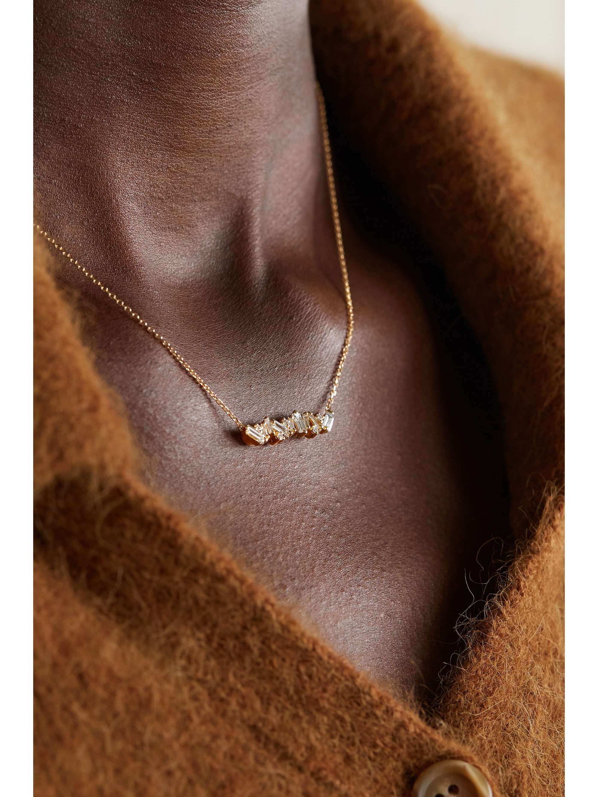 SUZANNE KALAN 18-karat gold diamond necklace