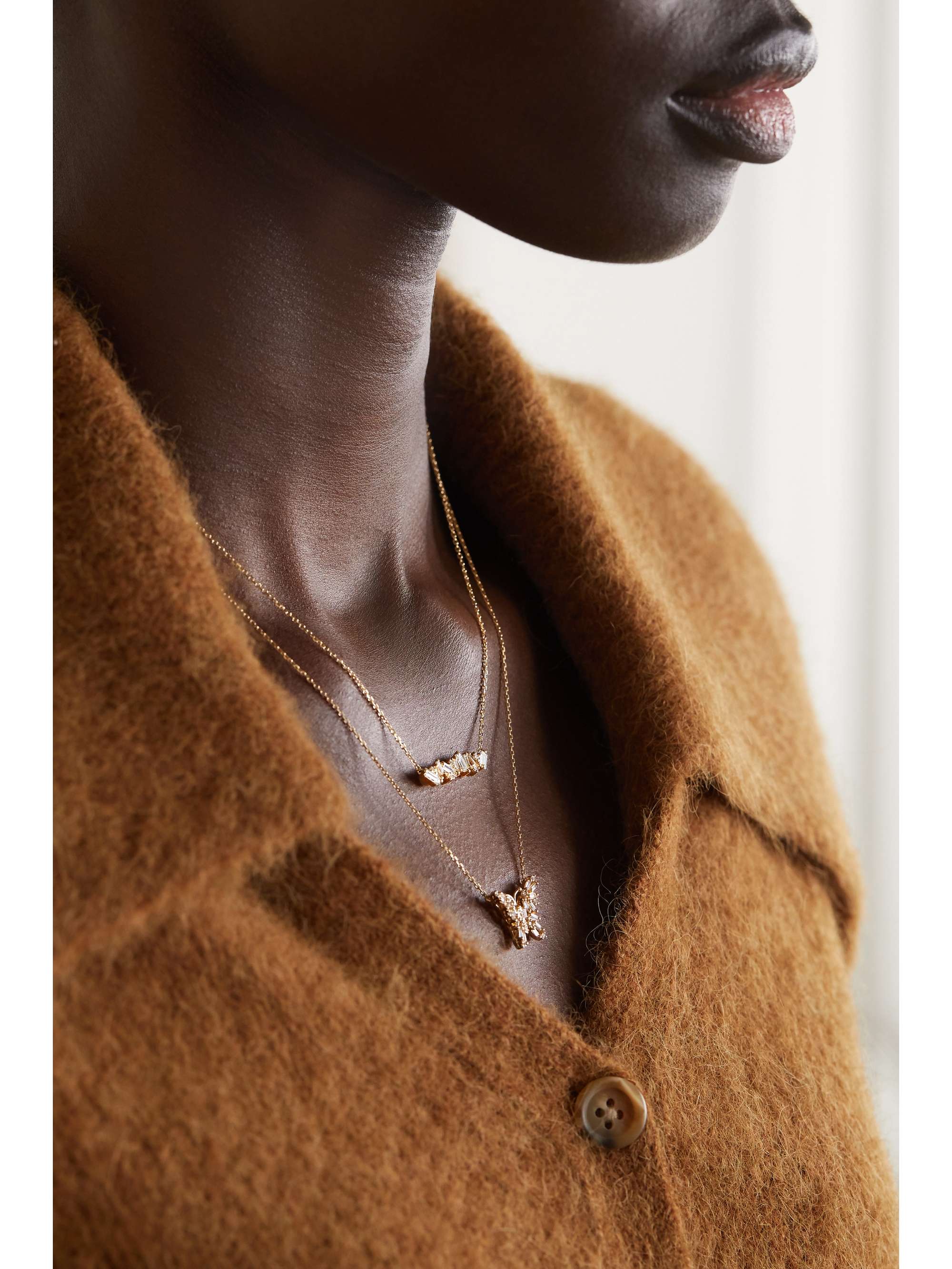 SUZANNE KALAN 18-karat gold diamond necklace