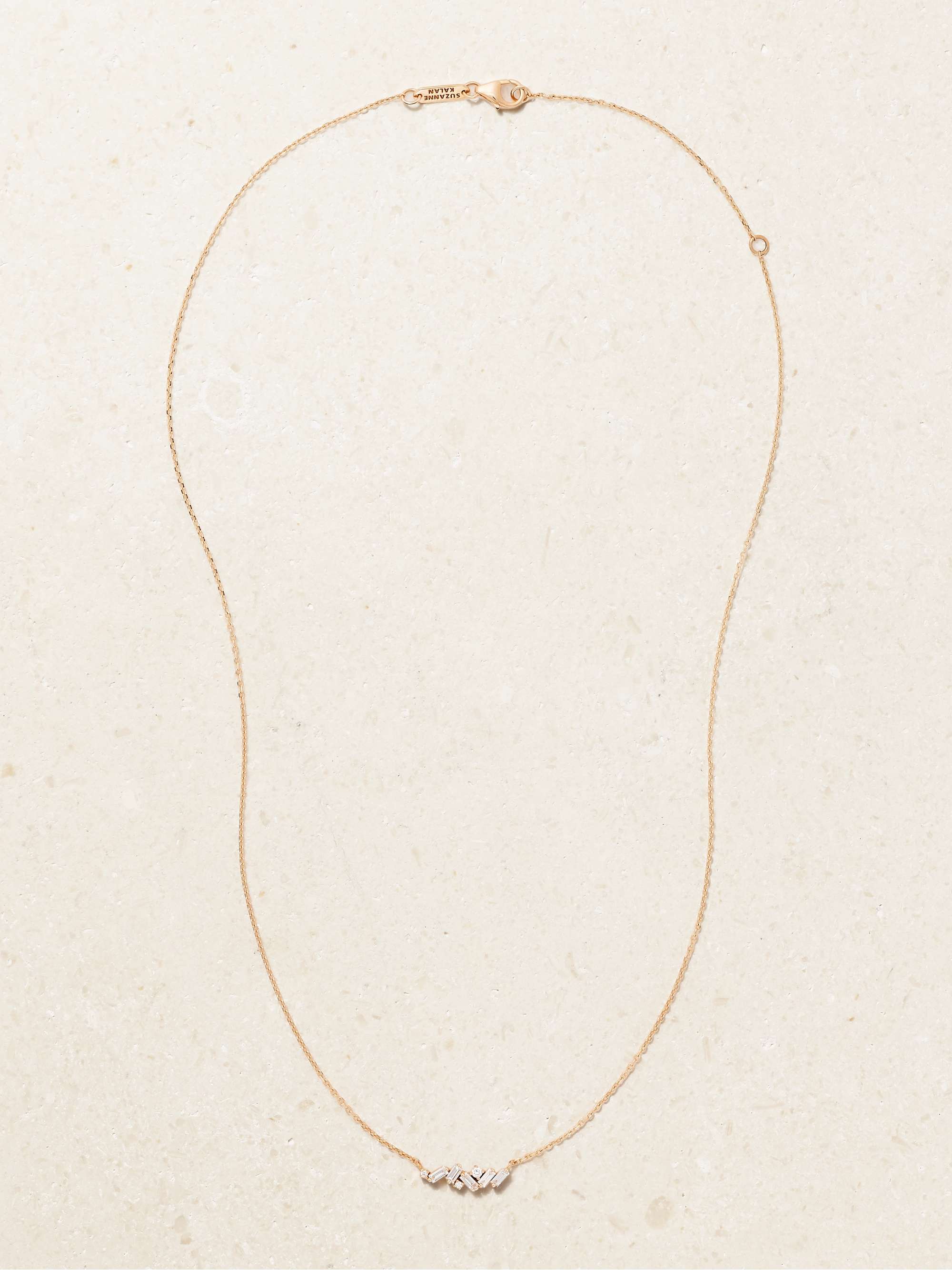 SUZANNE KALAN 18-karat white gold diamond necklace
