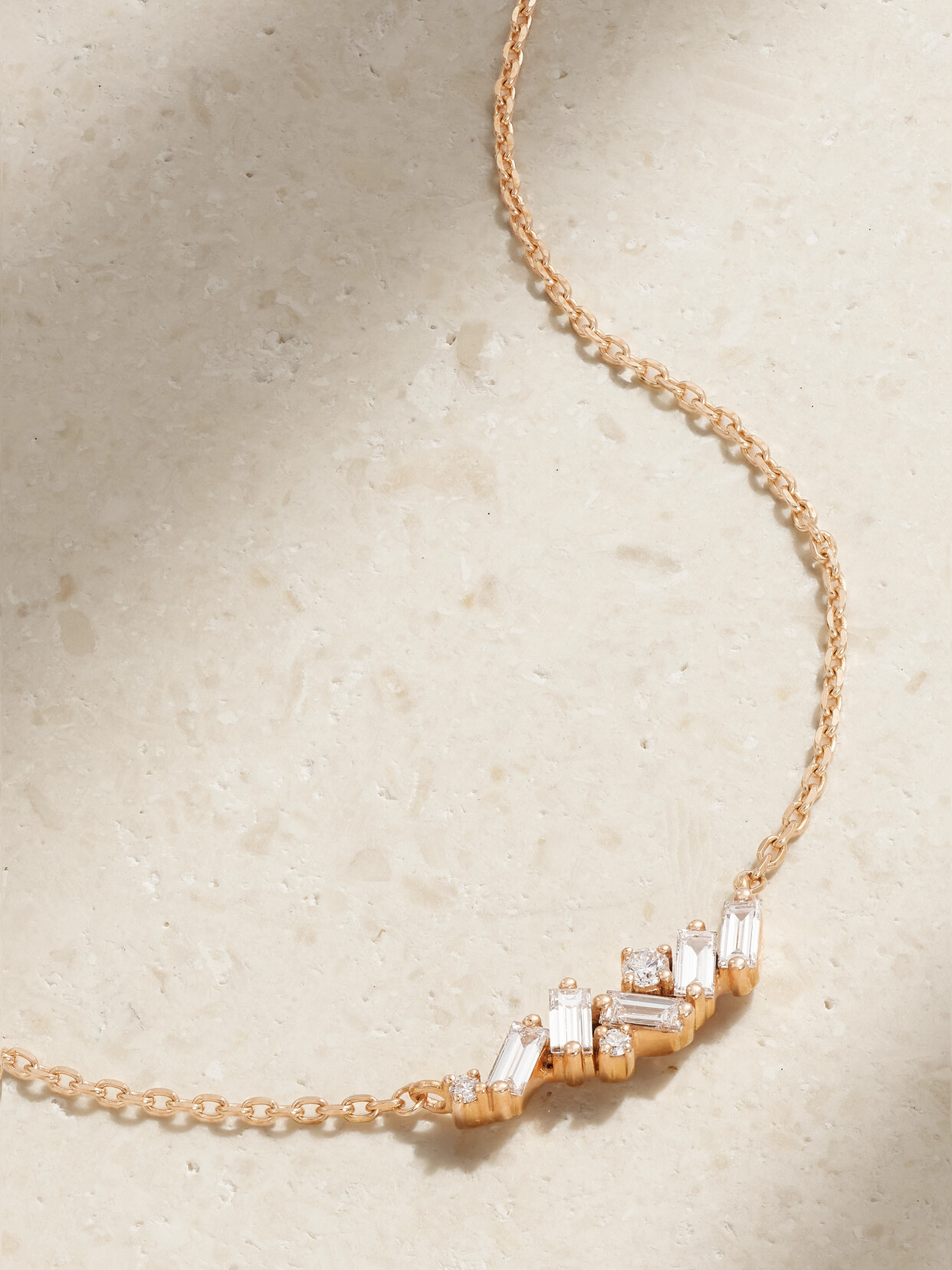 Suzanne Kalan - 18-karat Rose Gold Diamond Necklace - One size