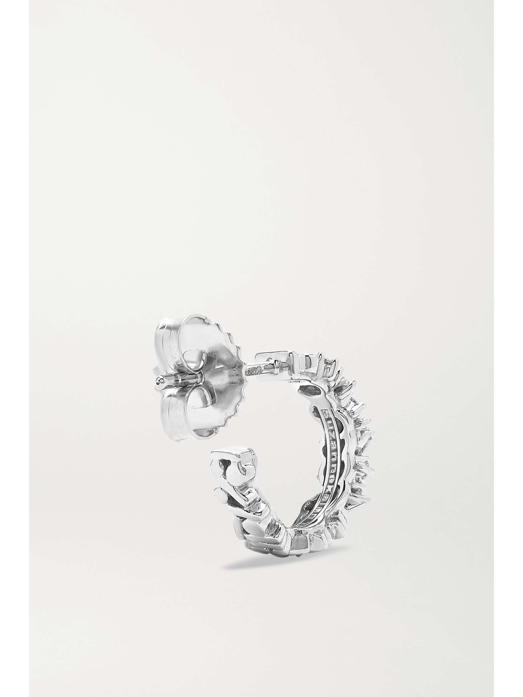 SUZANNE KALAN 18-karat white gold diamond hoop earrings