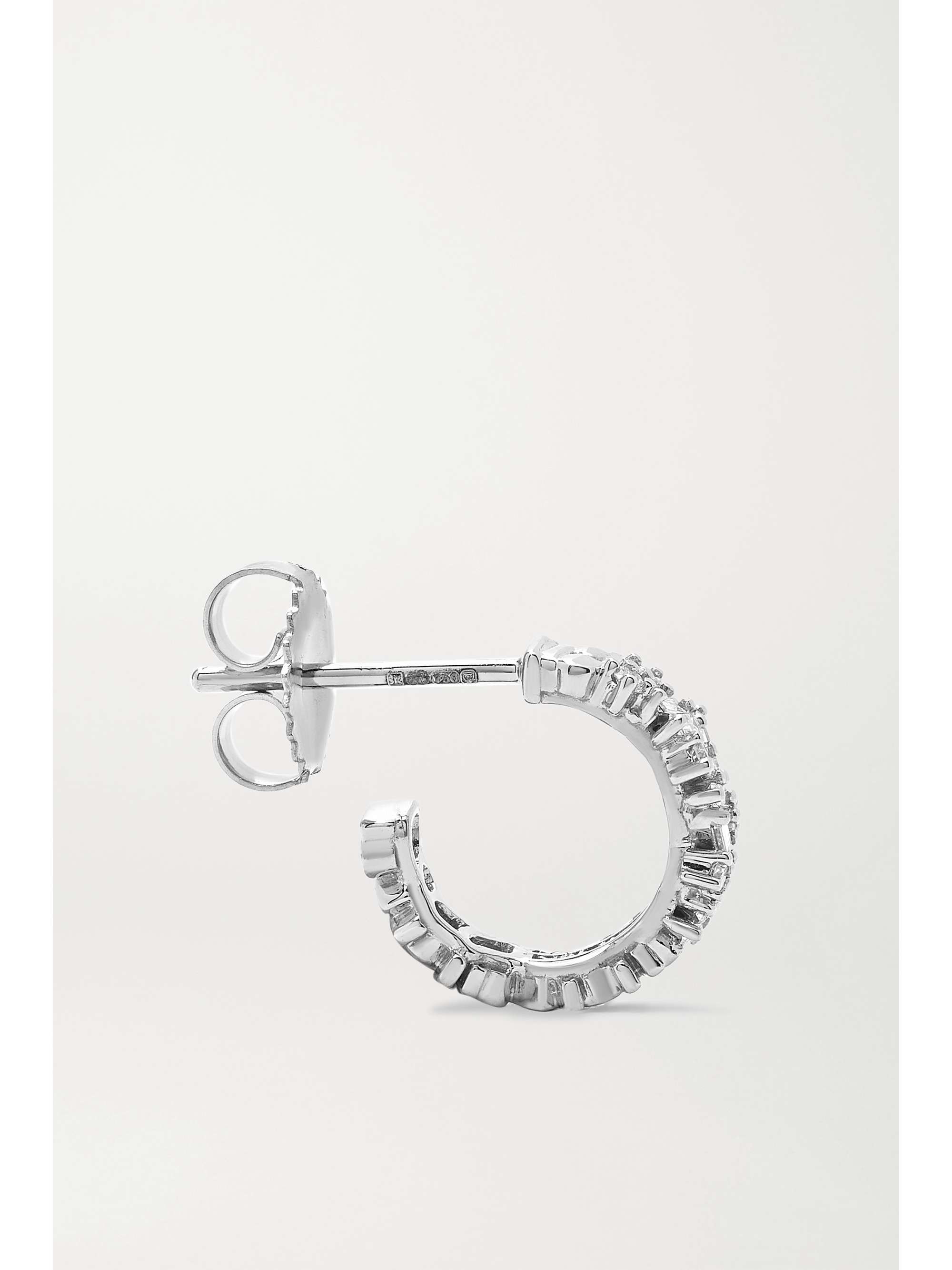SUZANNE KALAN 18-karat white gold diamond hoop earrings