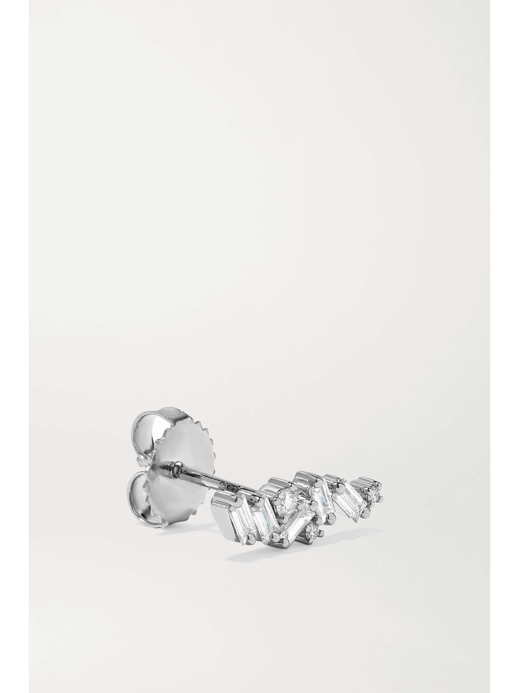SUZANNE KALAN 18-karat white gold diamond earrings