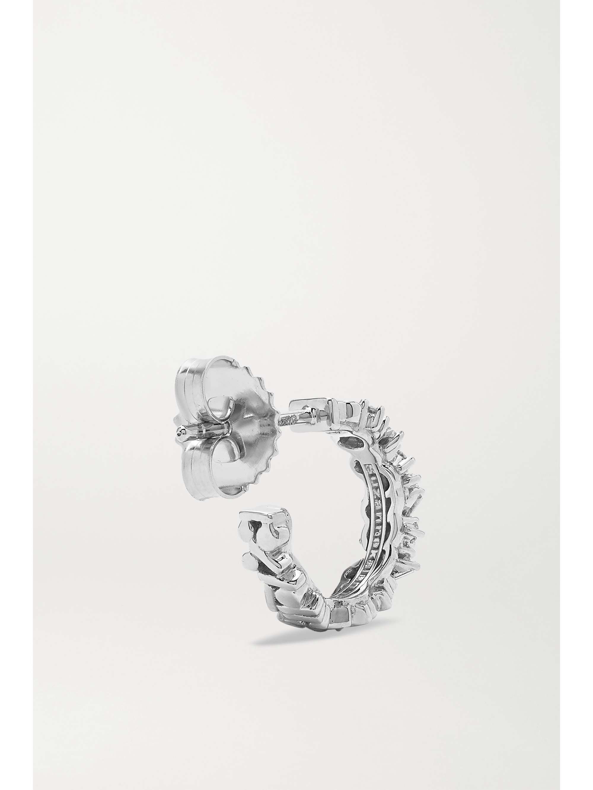 SUZANNE KALAN 18-karat rose gold diamond hoop earrings
