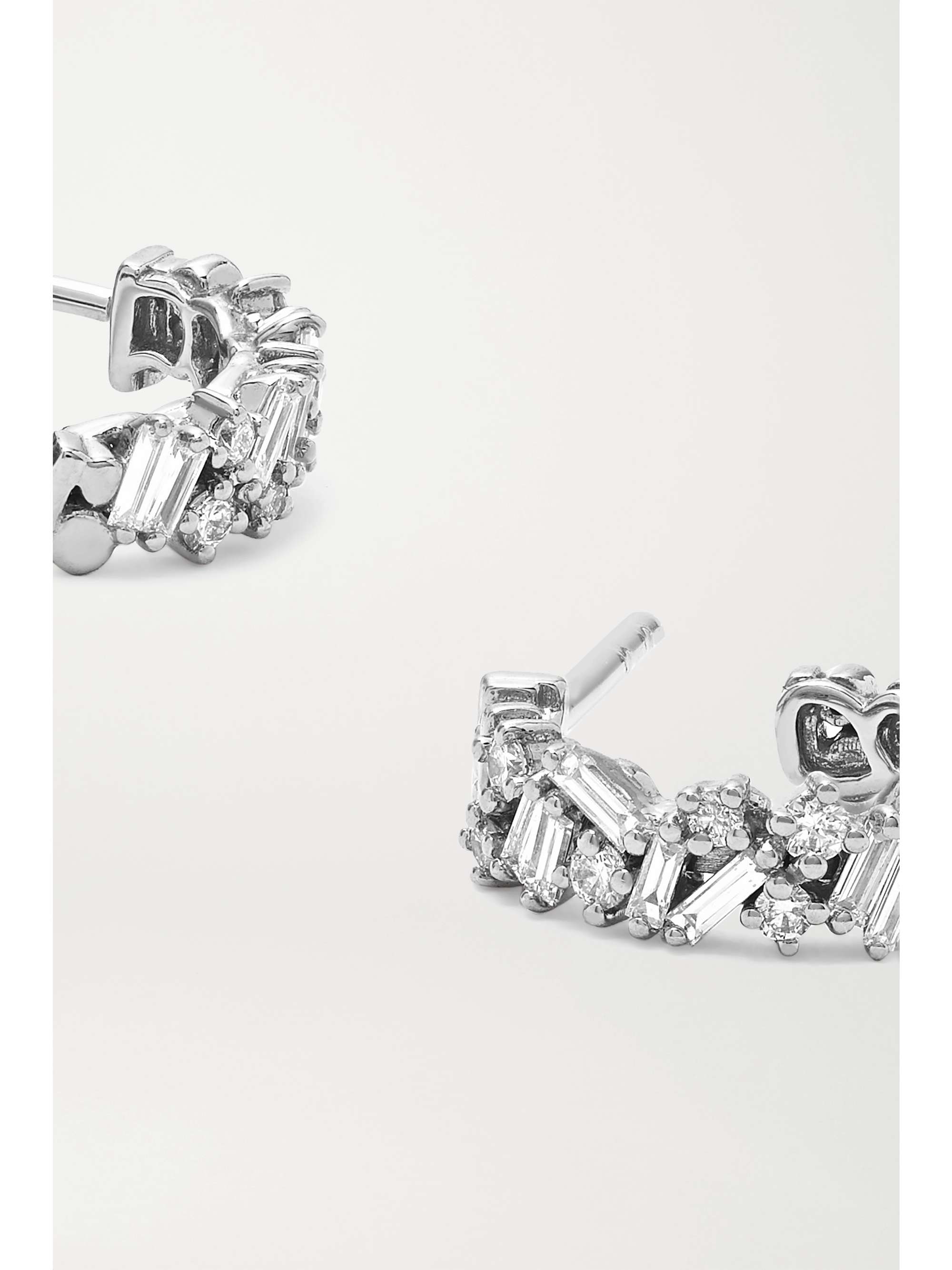 SUZANNE KALAN 18-karat rose gold diamond hoop earrings