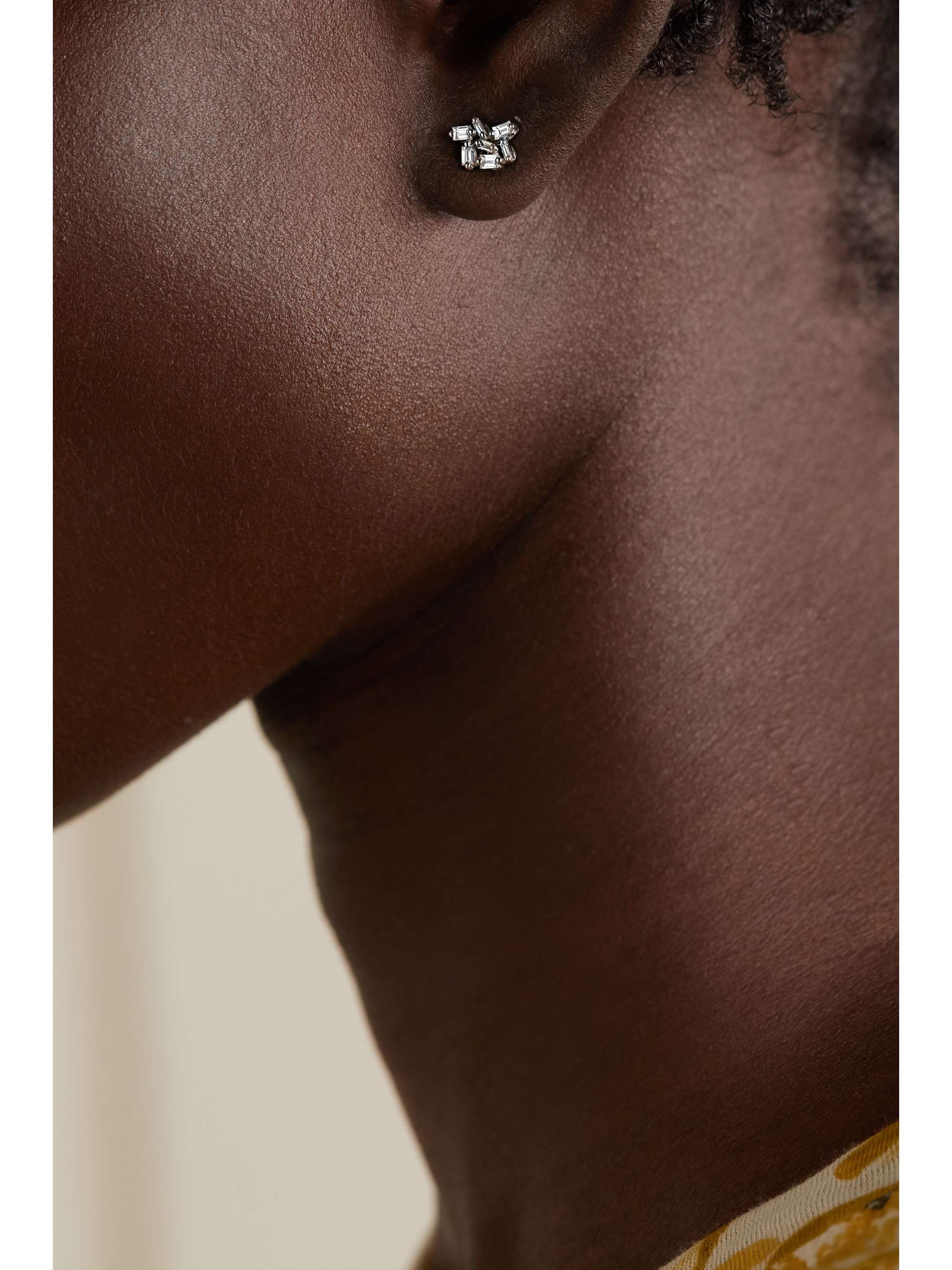 SUZANNE KALAN 18-karat white gold diamond earrings