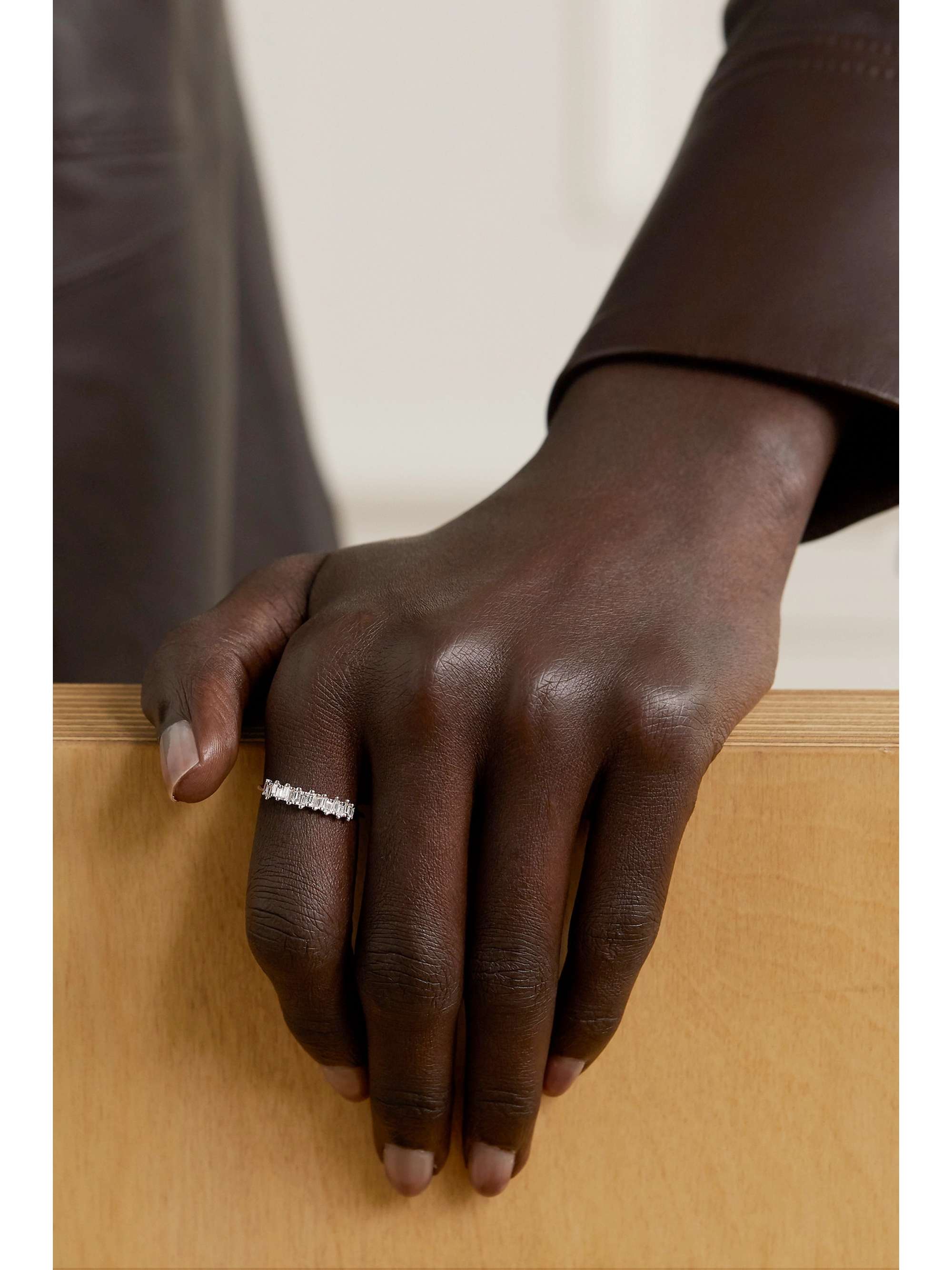 SUZANNE KALAN 18-karat white gold diamond ring