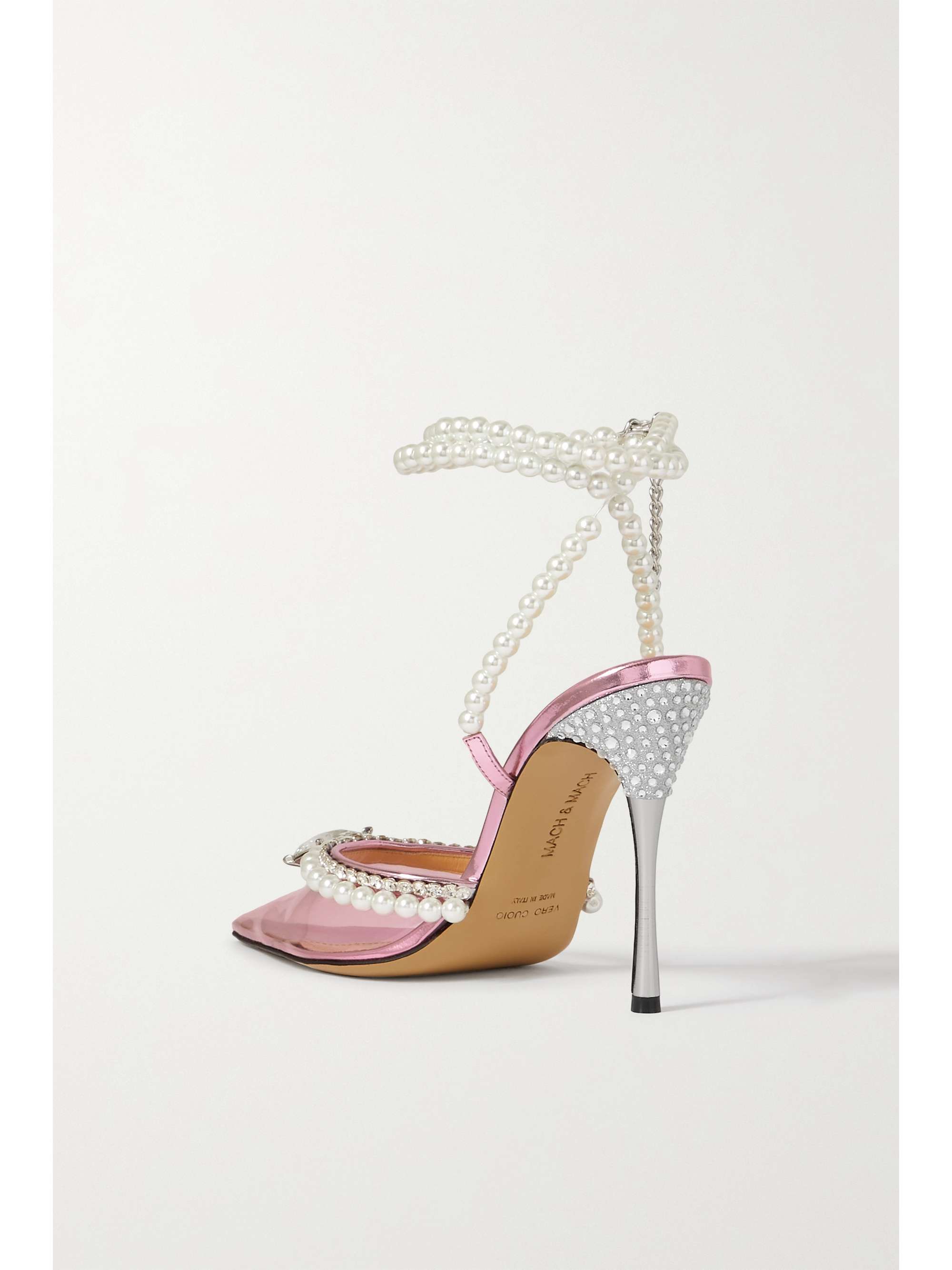 MACH & MACH Diamond of Elizabeth embellished PVC and patent-leather sandals