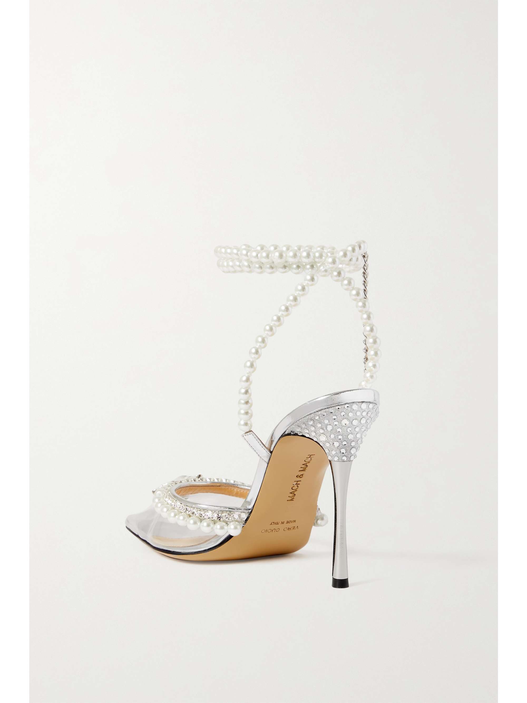 MACH & MACH Diamond of Elizabeth embellished PVC and patent-leather sandals