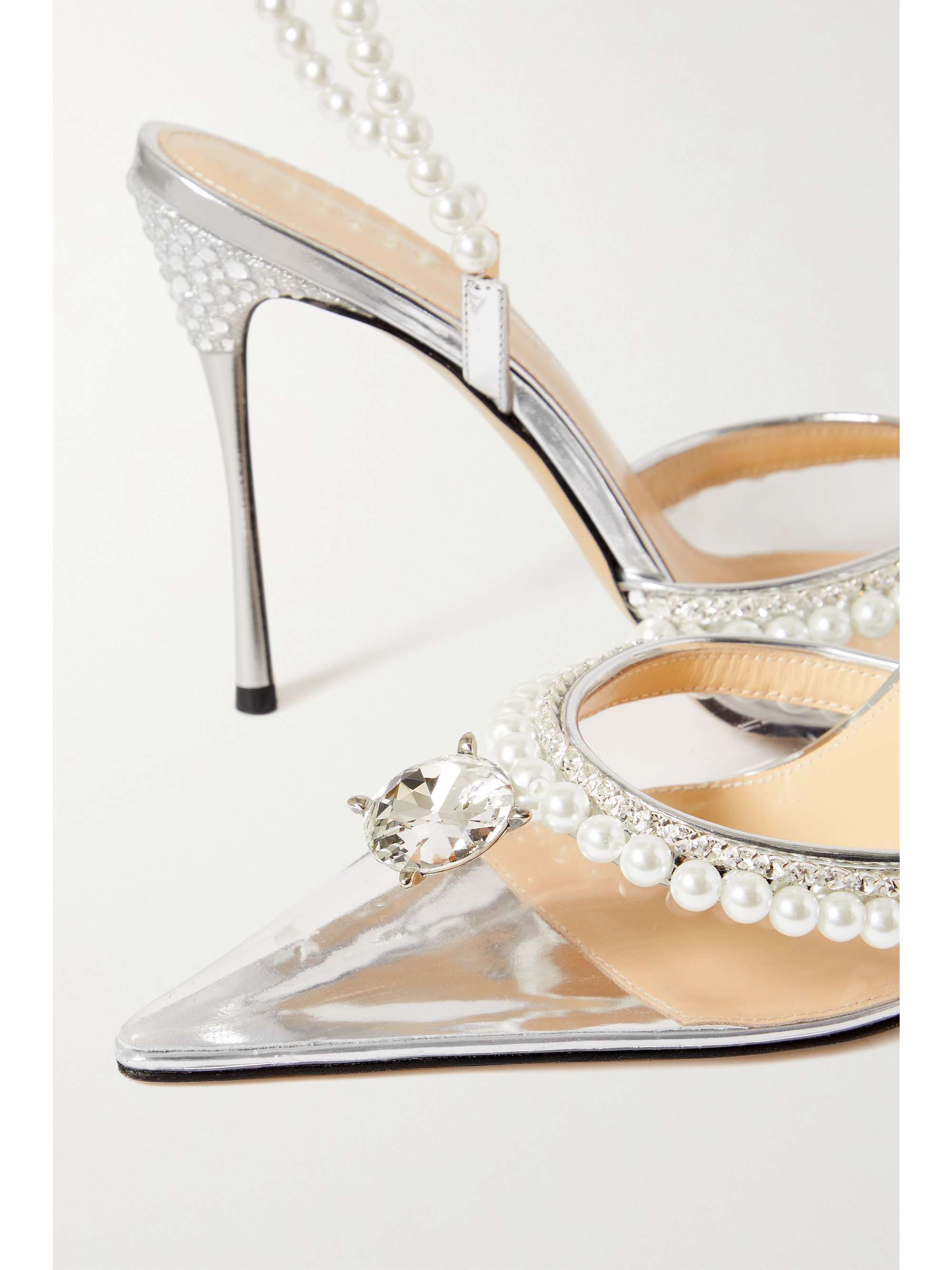 MACH & MACH Diamond of Elizabeth embellished PVC and patent-leather sandals