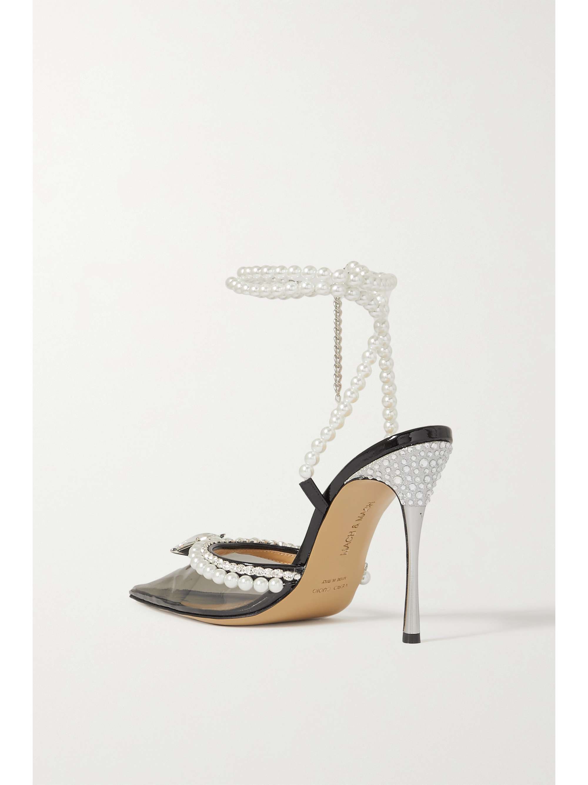 MACH & MACH Diamond of Elizabeth embellished PVC and patent-leather sandals
