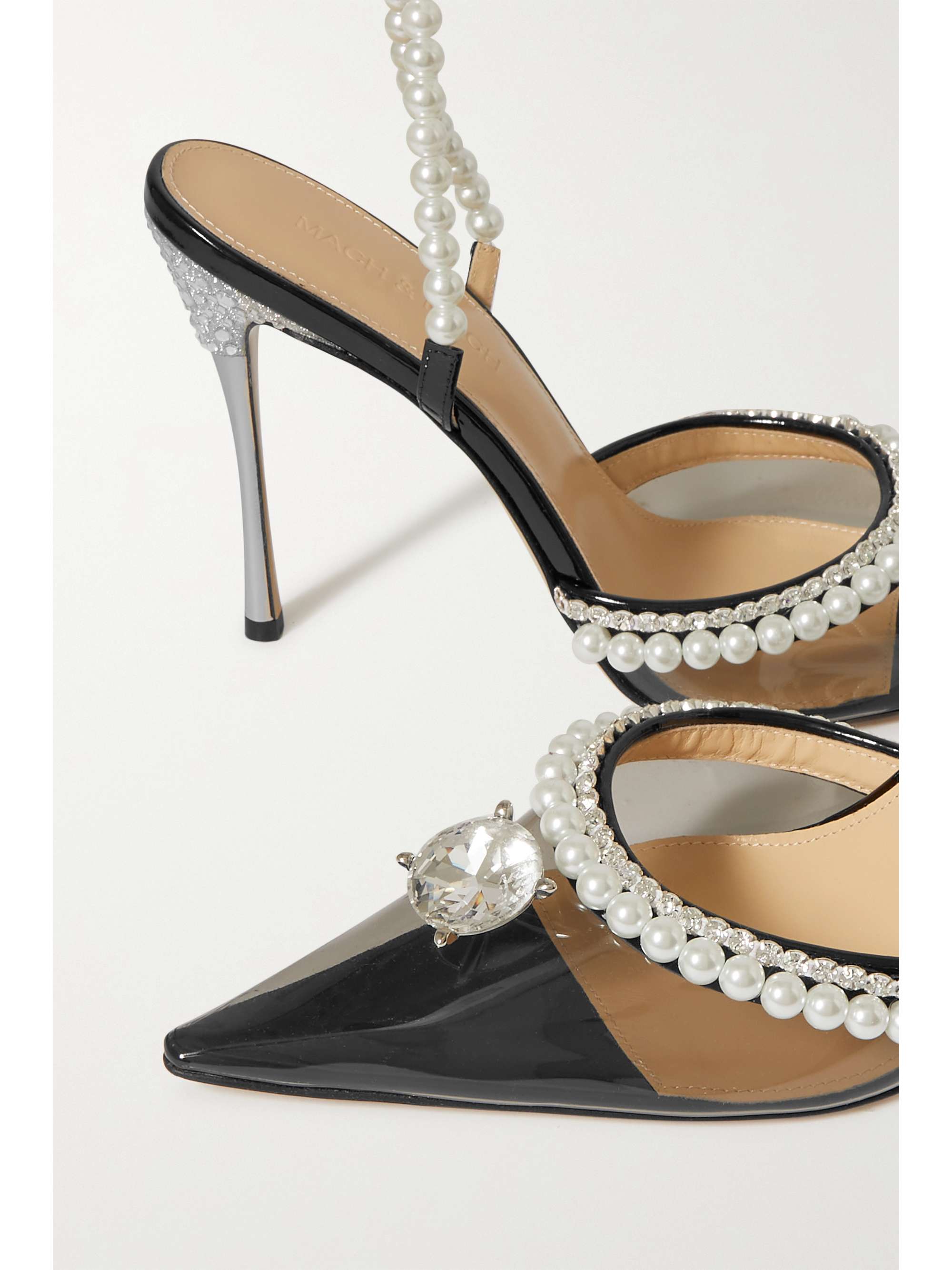 Black Diamond of Elizabeth embellished PVC and patent-leather sandals ...