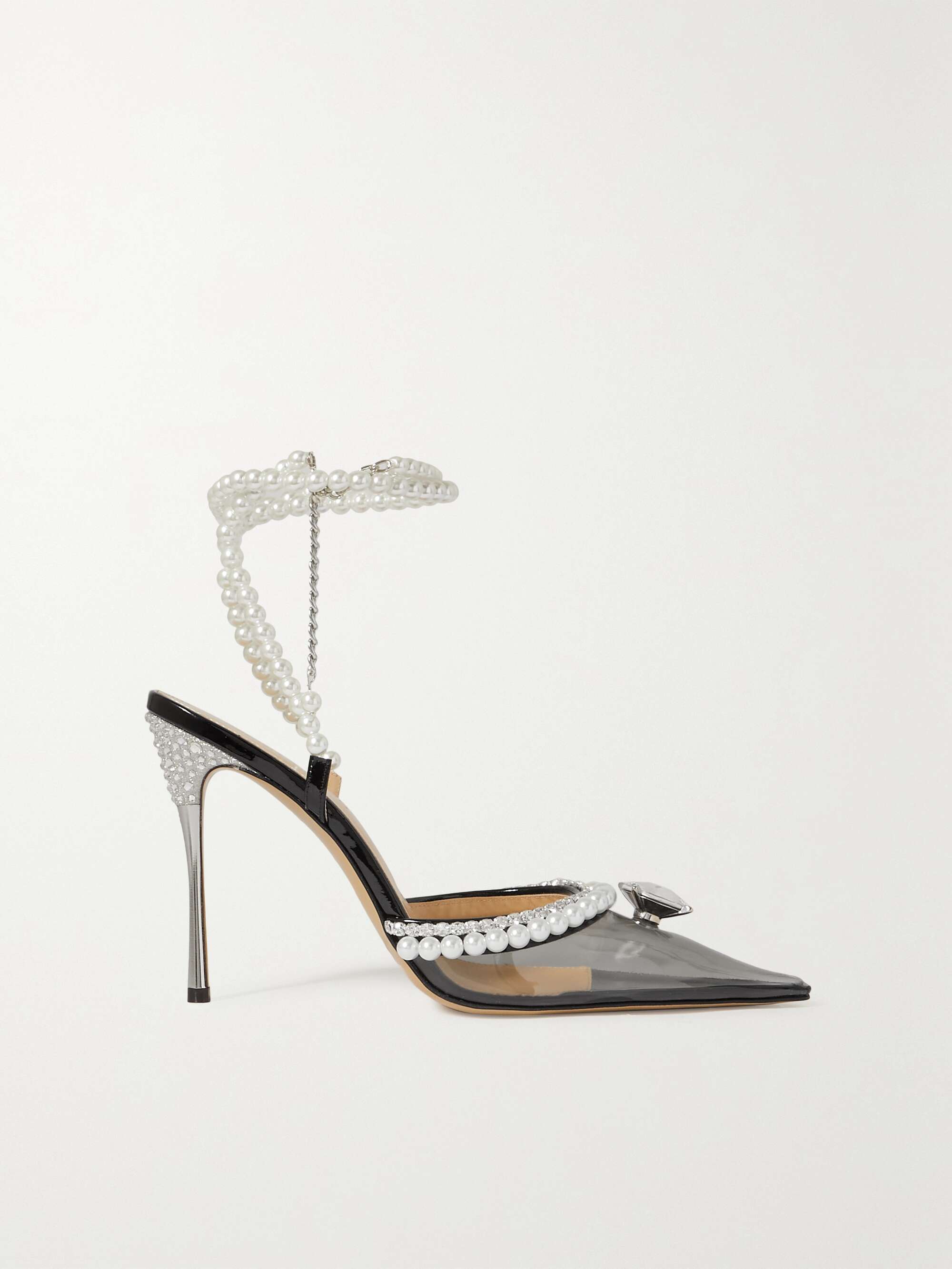 MACH & MACH Diamond of Elizabeth embellished PVC and patent-leather ...