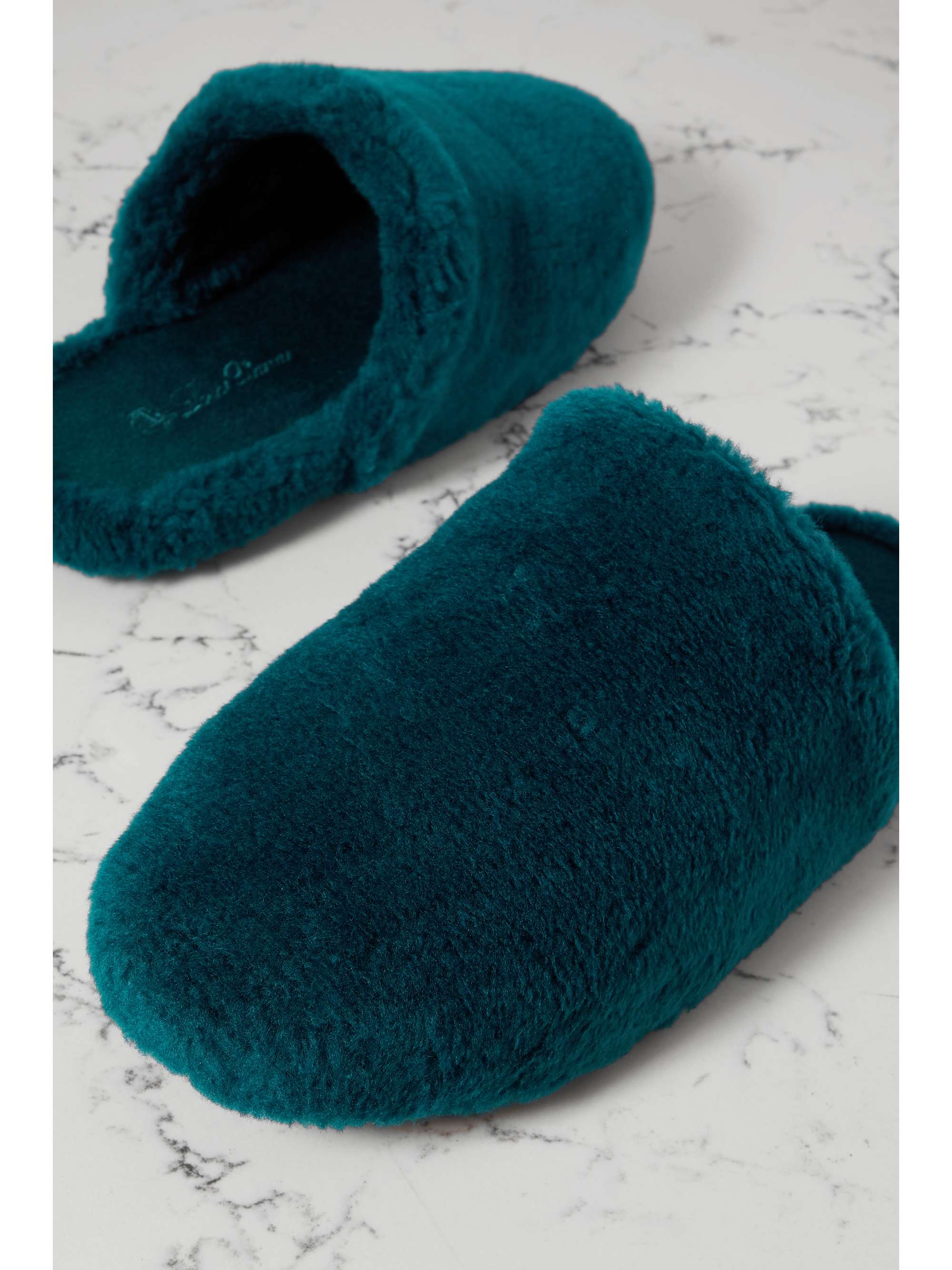 LORO PIANA Wintercozy cashmere and silk-blend faux shearling slippers