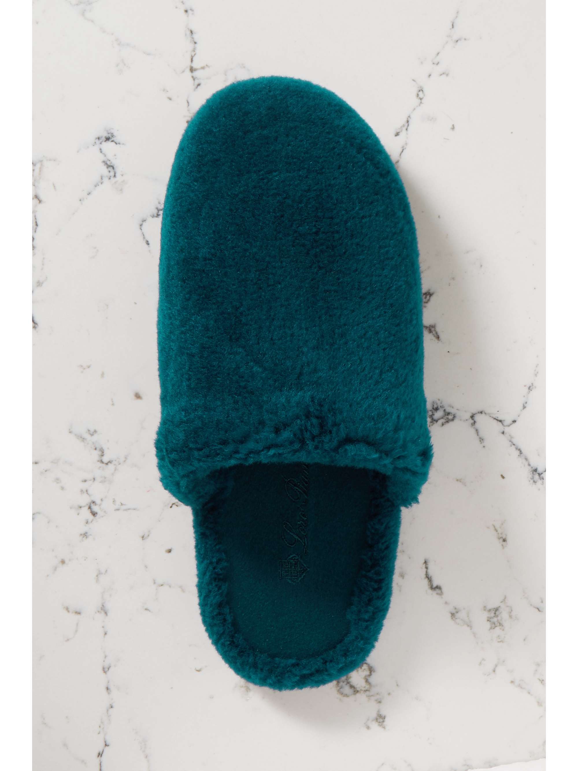 LORO PIANA Wintercozy cashmere and silk-blend faux shearling slippers