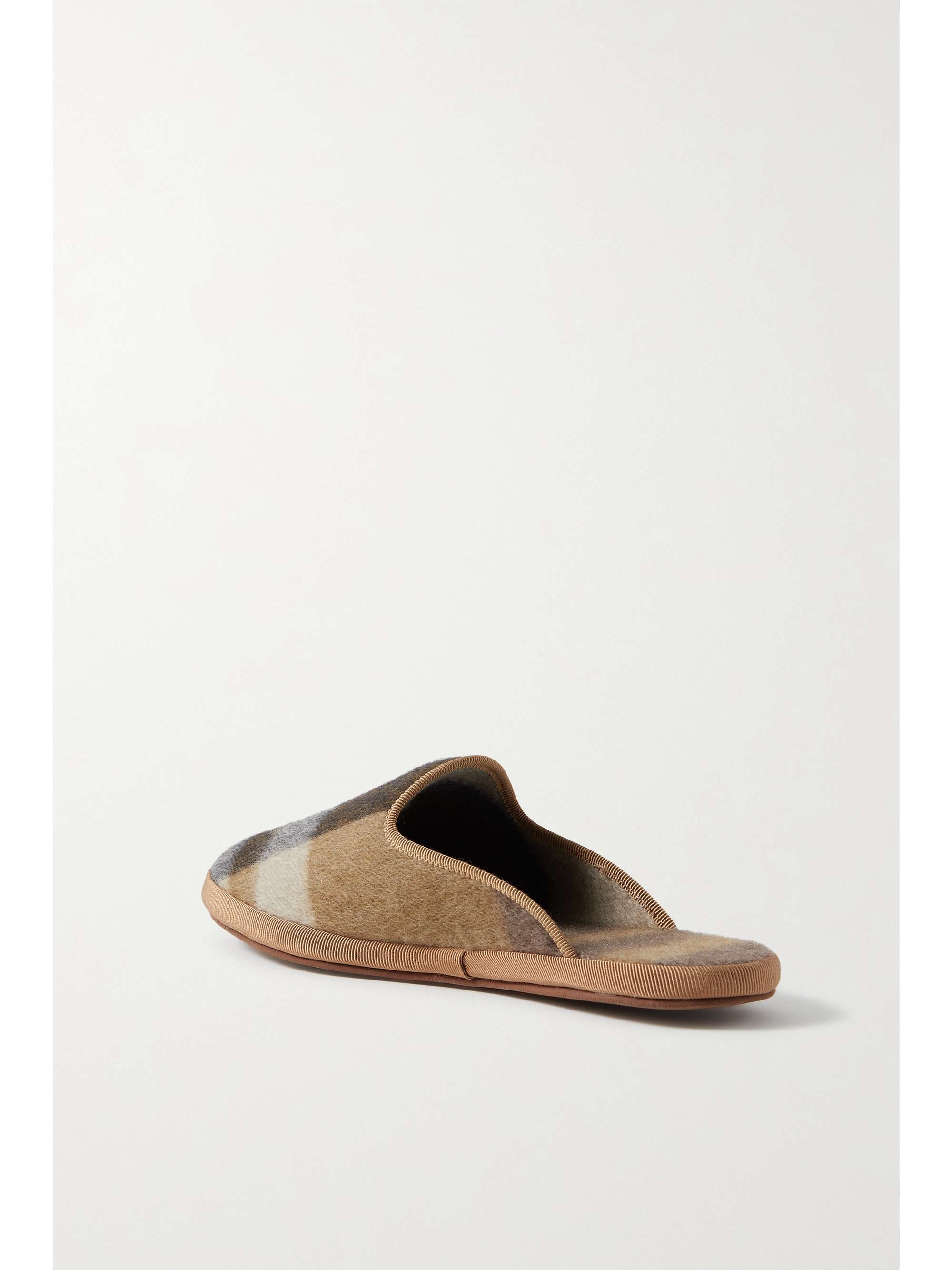 LORO PIANA Open Venice checked cashmere slippers