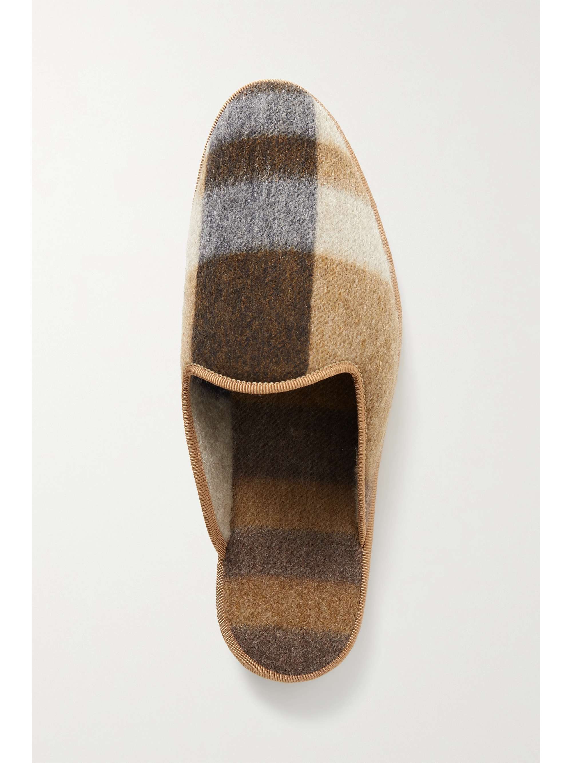 LORO PIANA Open Venice checked cashmere slippers
