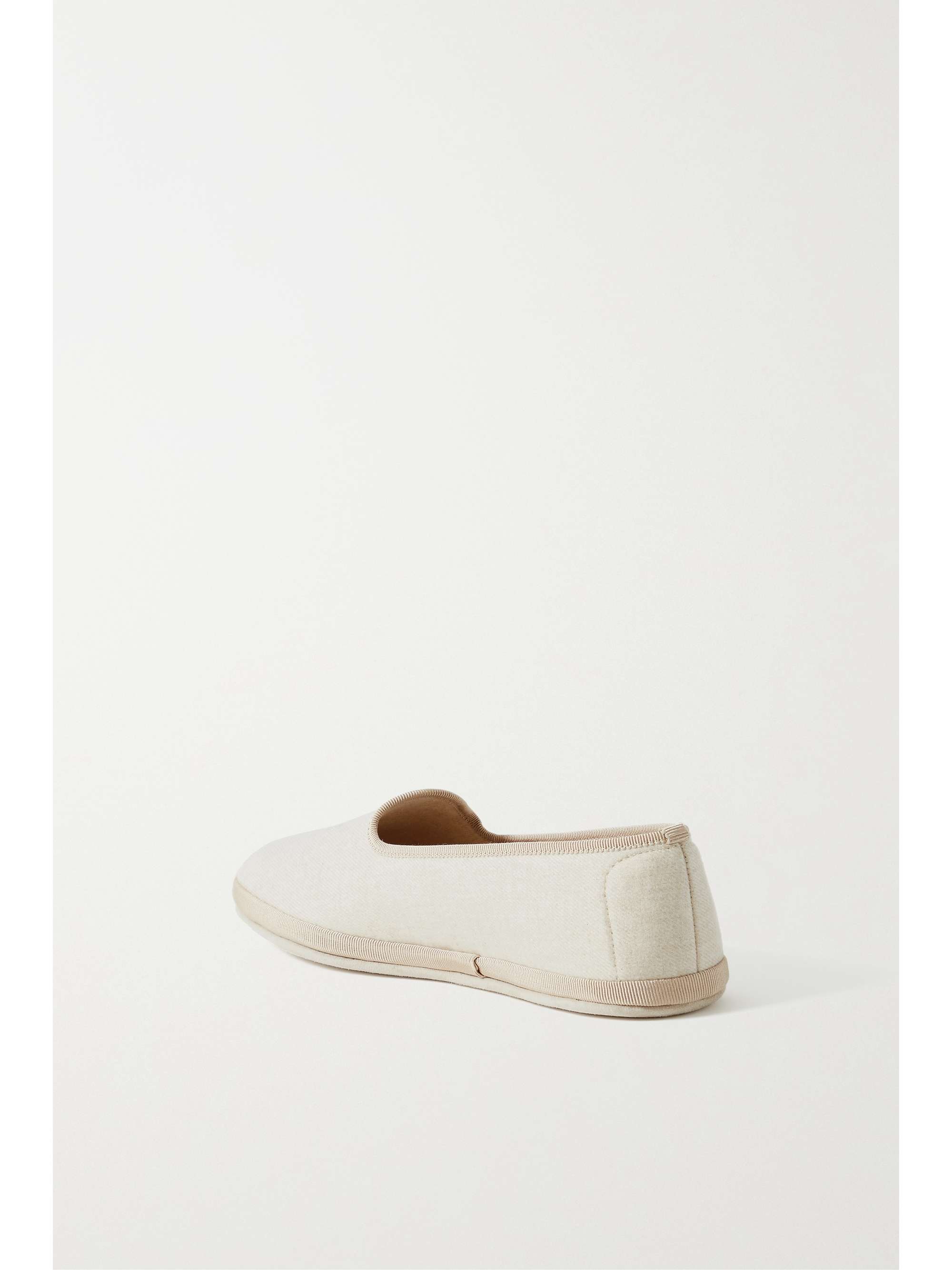 LORO PIANA Venice embroidered cashmere-blend flannel slippers